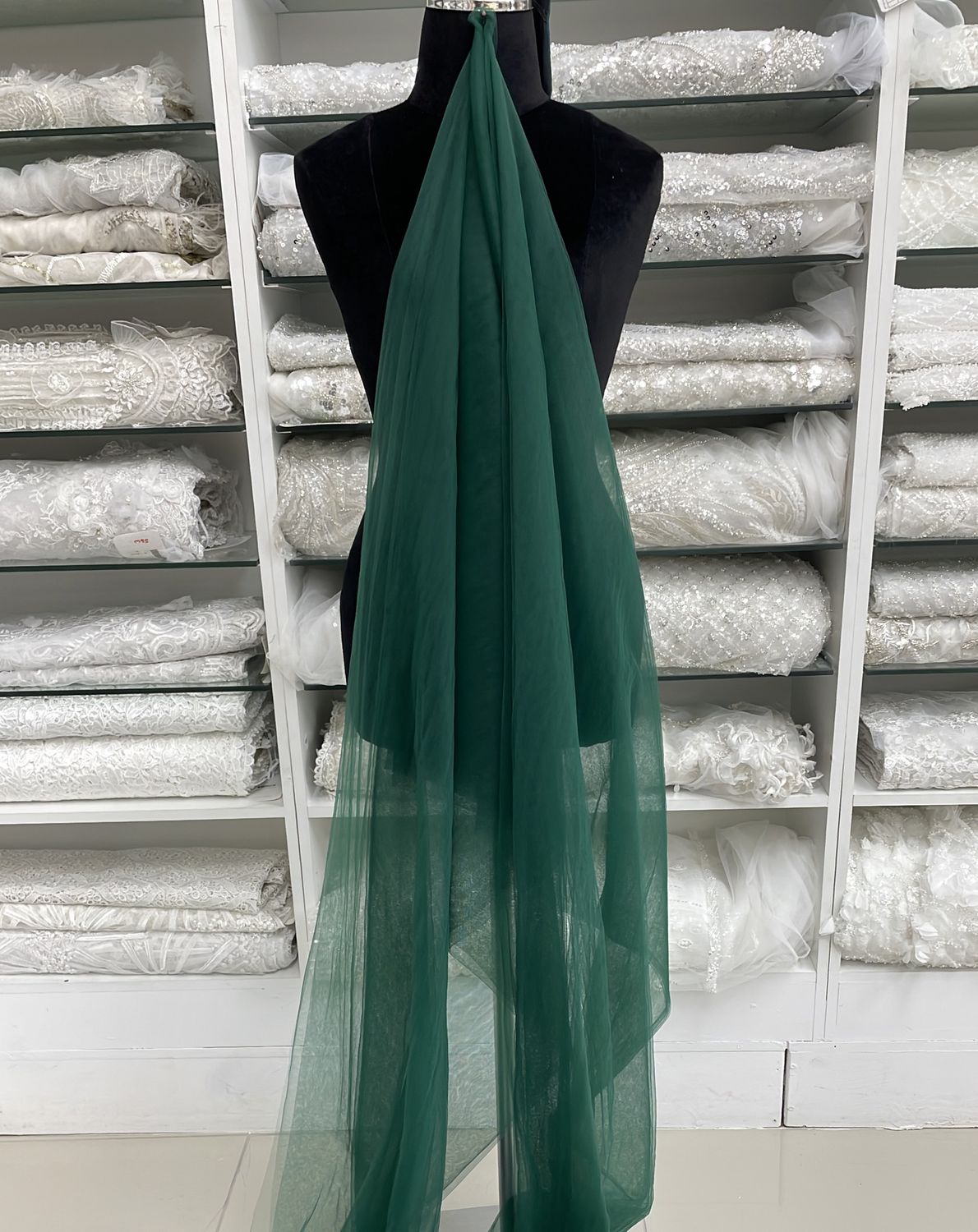 [ 19617B ] Plain Veiling Soft Finish-A2153/3M/Green per Meter
