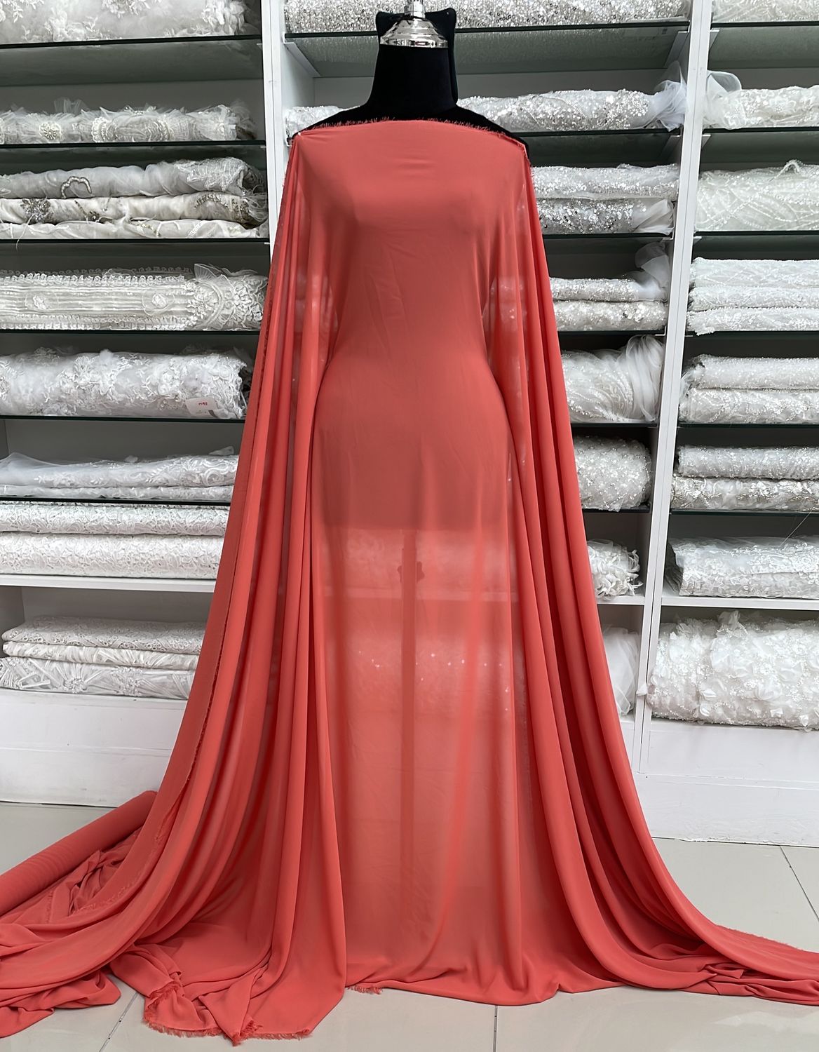 [ GD-G14B10115-81 ] GeorgetteDouble 150 - Coral per Meter