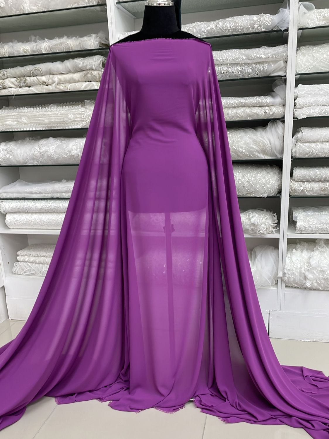 [ GD-G12A115-9 ] DOUBLE GEORGETTE 150CM-Purple per Meter