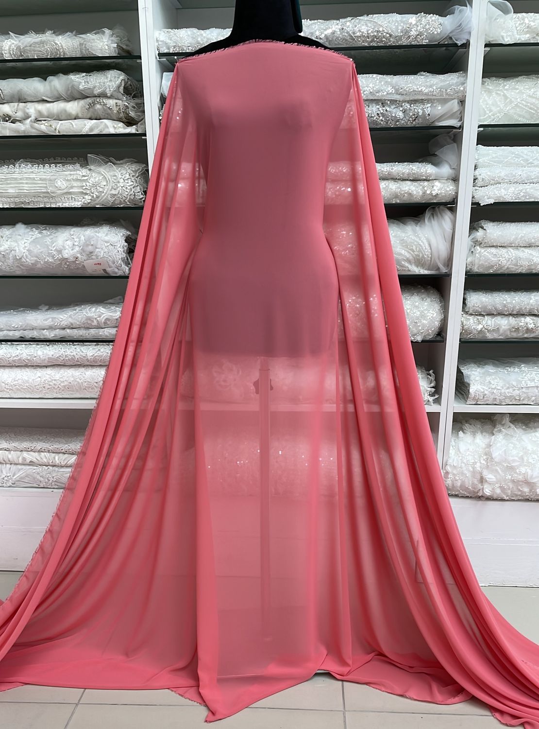 [ GES-LO-RTL04-21 ] SuperGeorgette150cm-CORAL per Meter