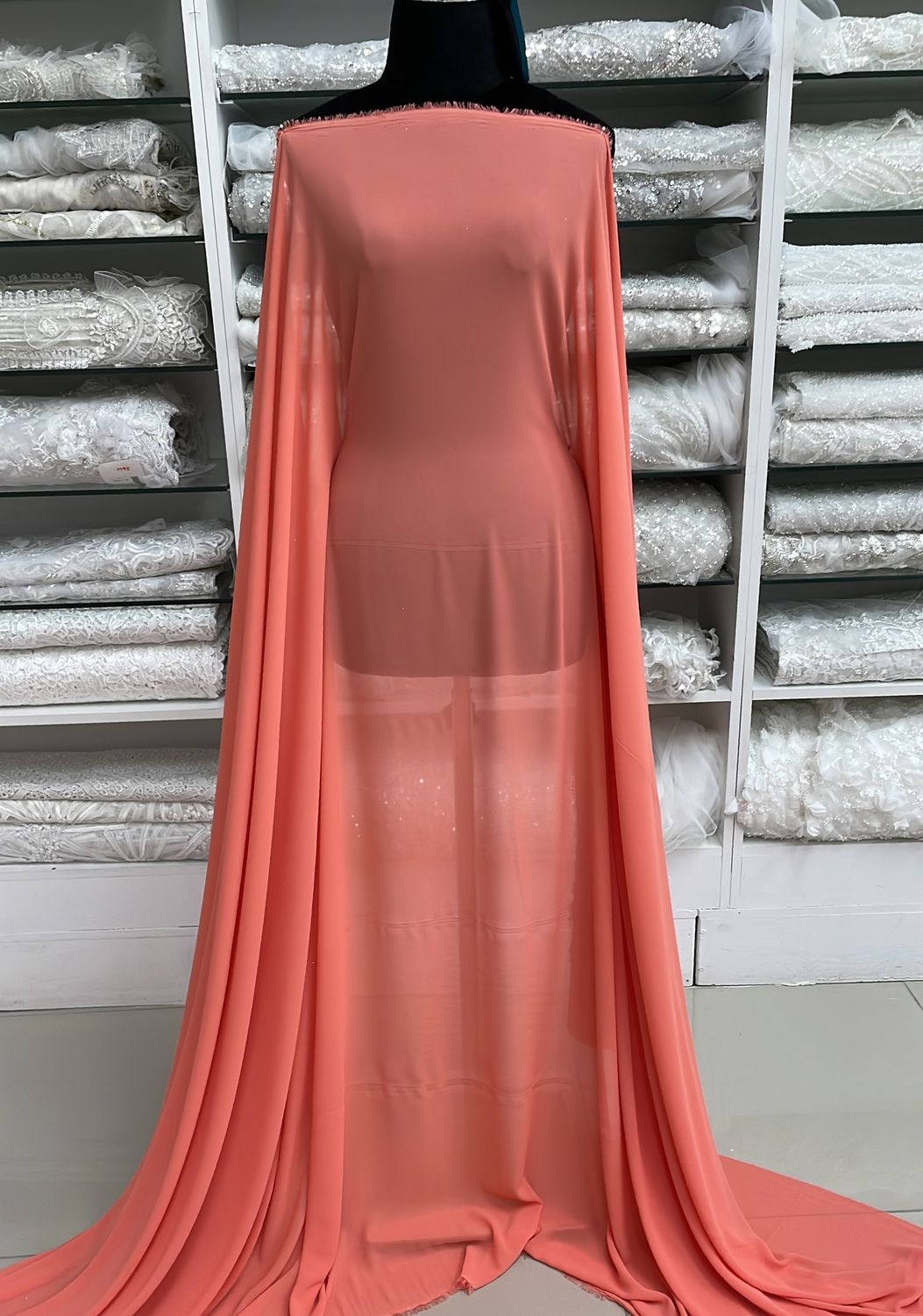 [ GD-G12A115-79 ] GEORGETTE DOUBLE 150CM - LIGHT CORAL per Meter