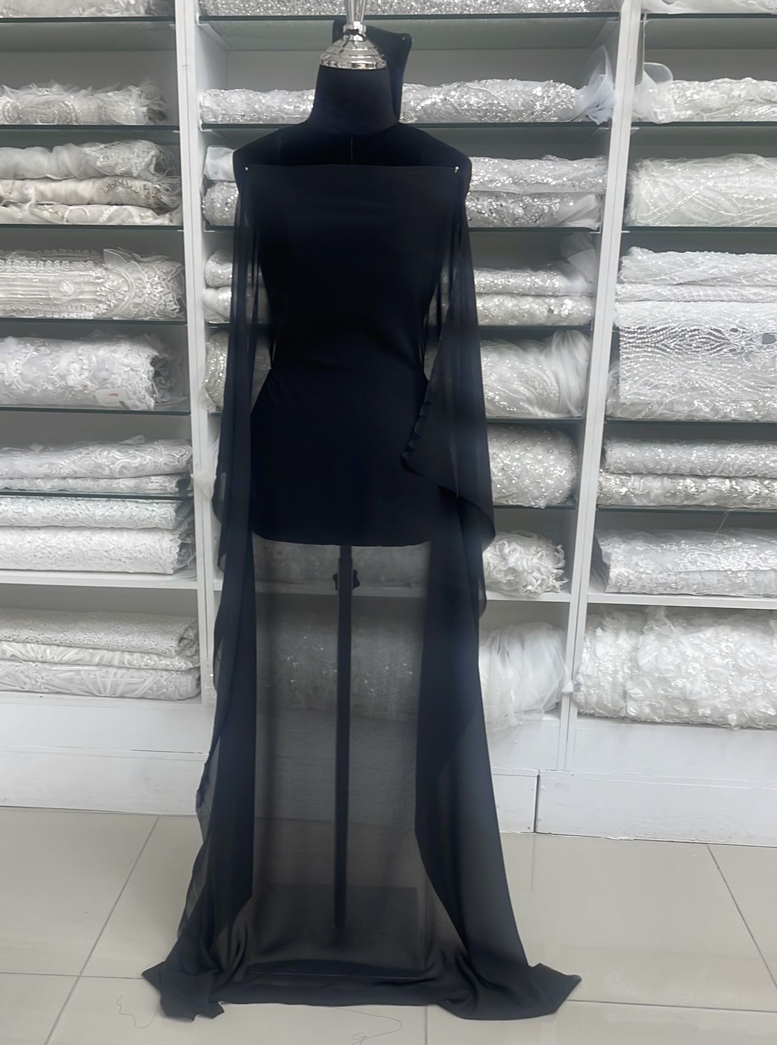 [ CHD-RO-5029-7 ] Chiffon Dream Angel-150-BLACK per Meter