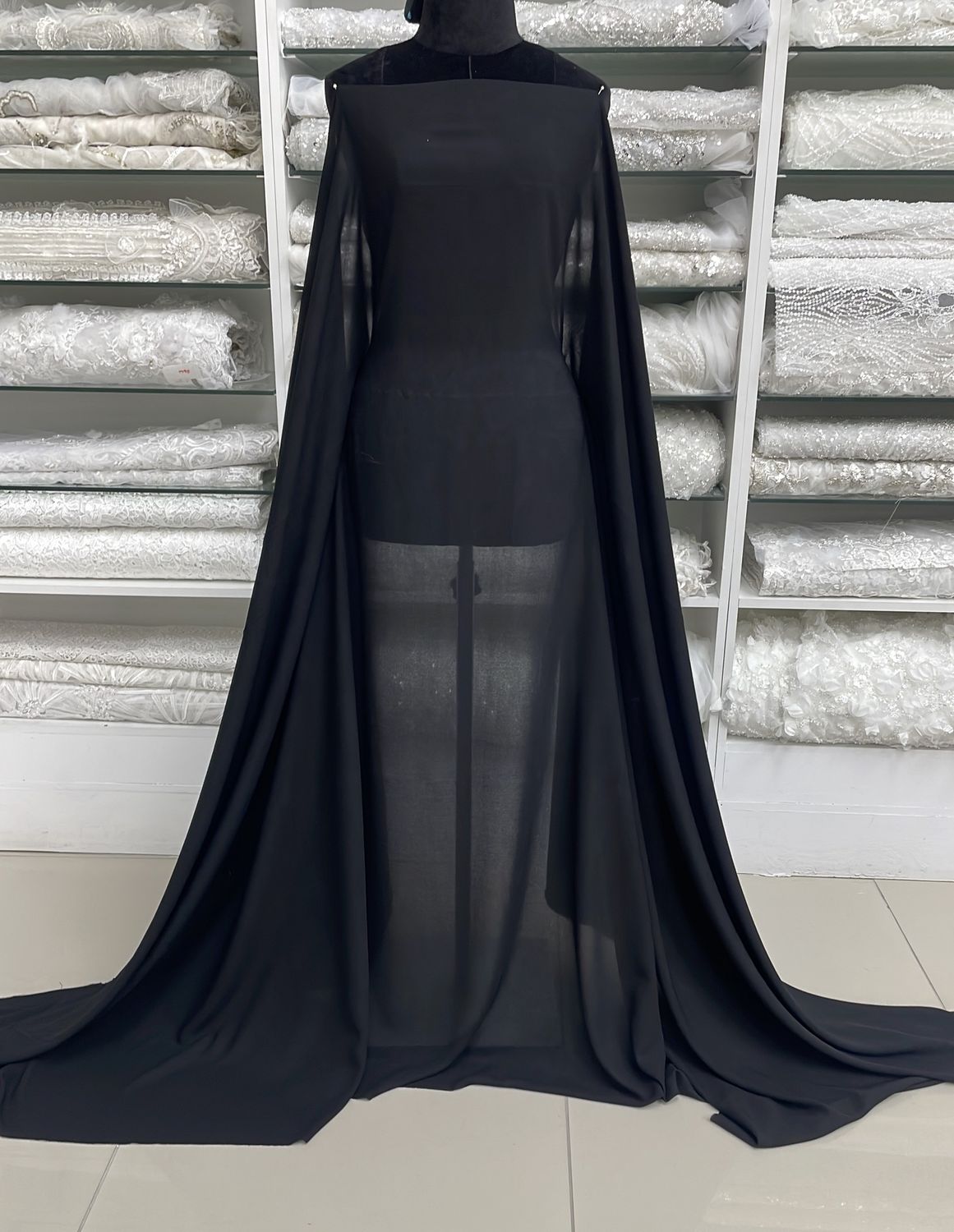 [ 24617 ] Sheila Chiffon Laser-150-99-Black per Meter