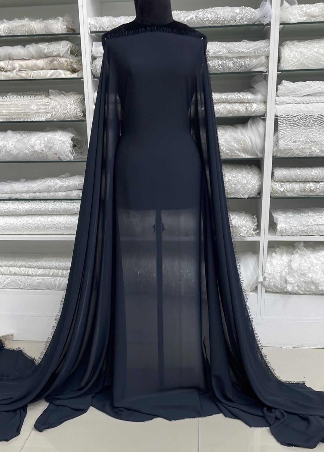 [ 17932 ] Georgette Double/145/120g/FRENCH NAVY per Meter