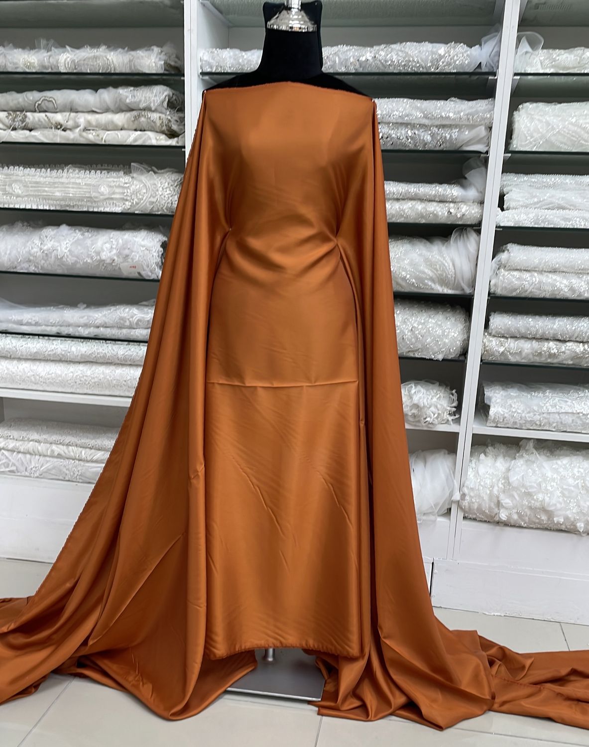 [ LA-ICI-A806 ] Lining Acetate - 120w - Pumpkin per Meter