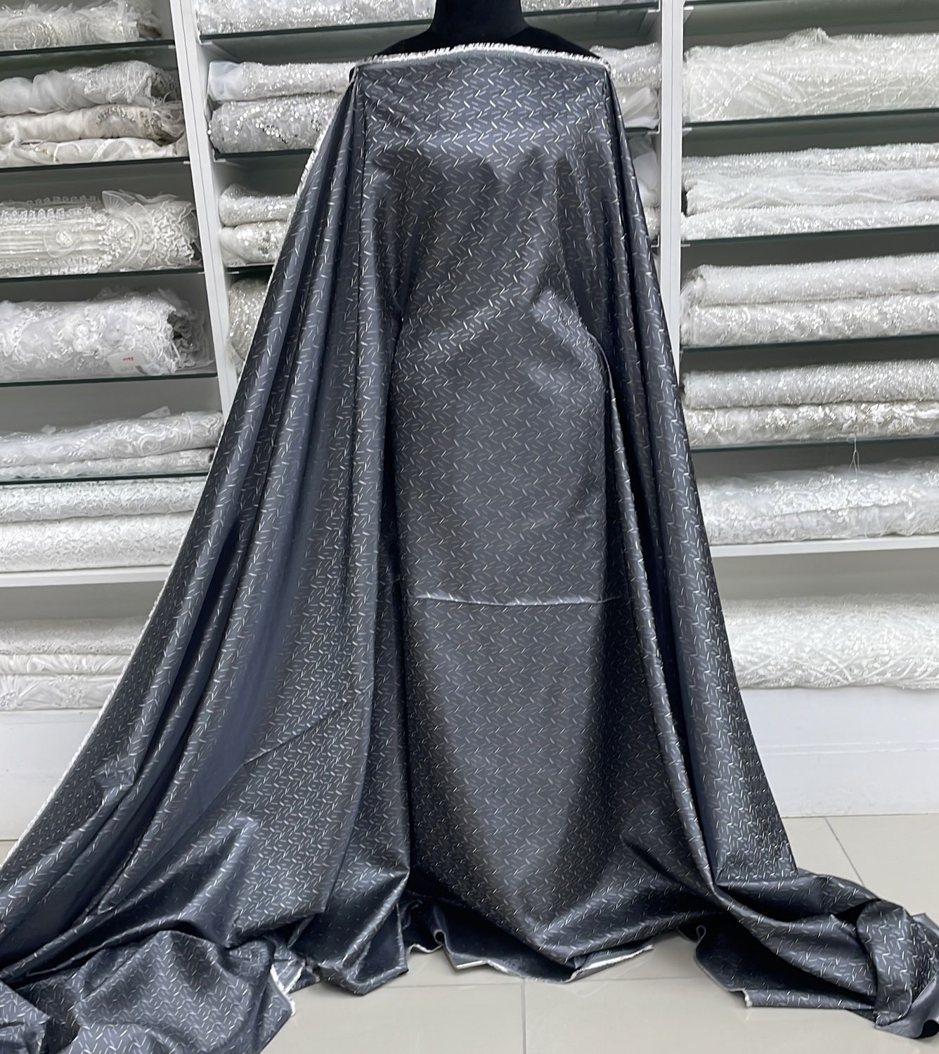 [ 24873 ] Jacquard Suit Lining-150-11-Charcoal per Meter