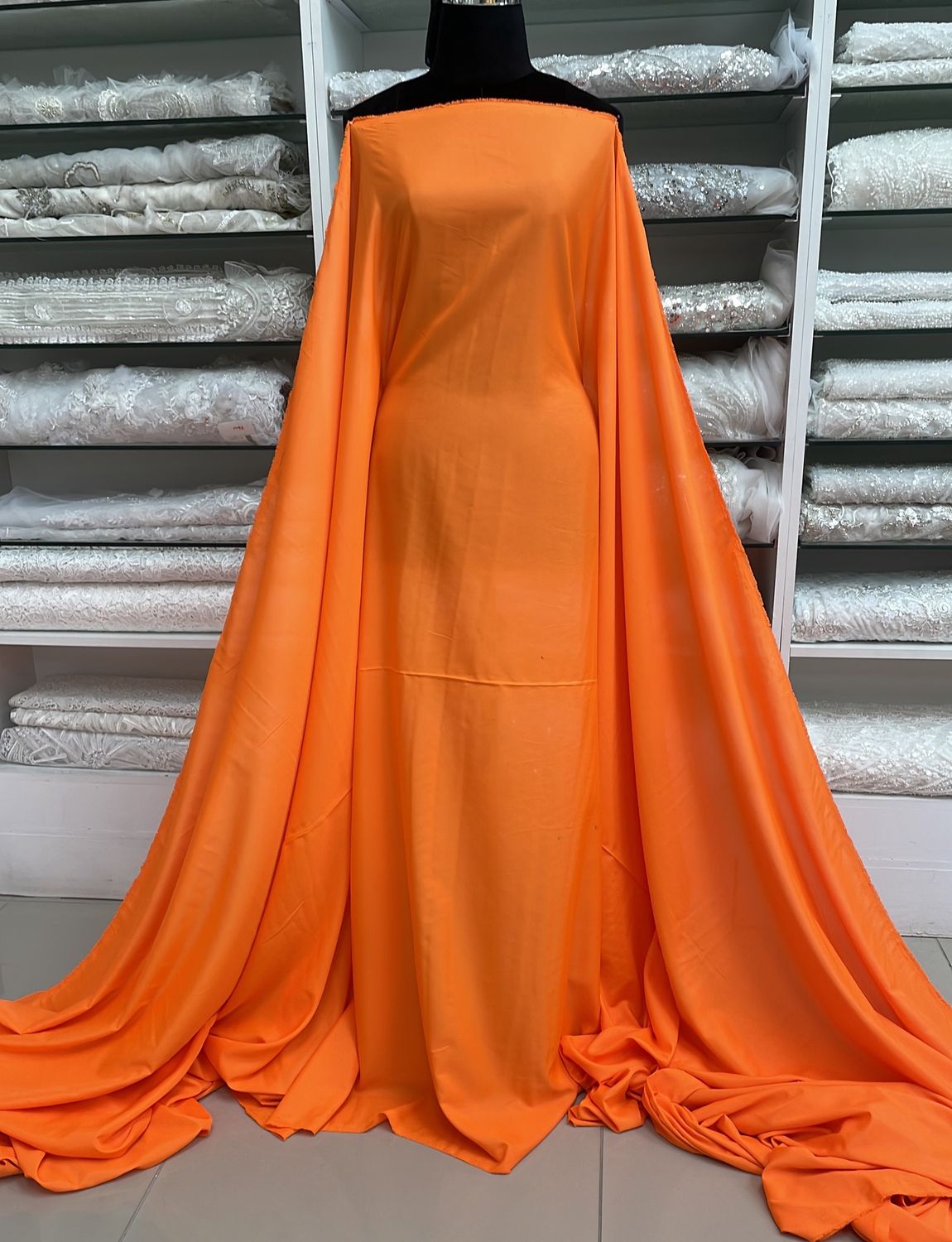 [ LPY-PB-A191-038-O ] Lining Pongee 150W - Bright Orange per Meter