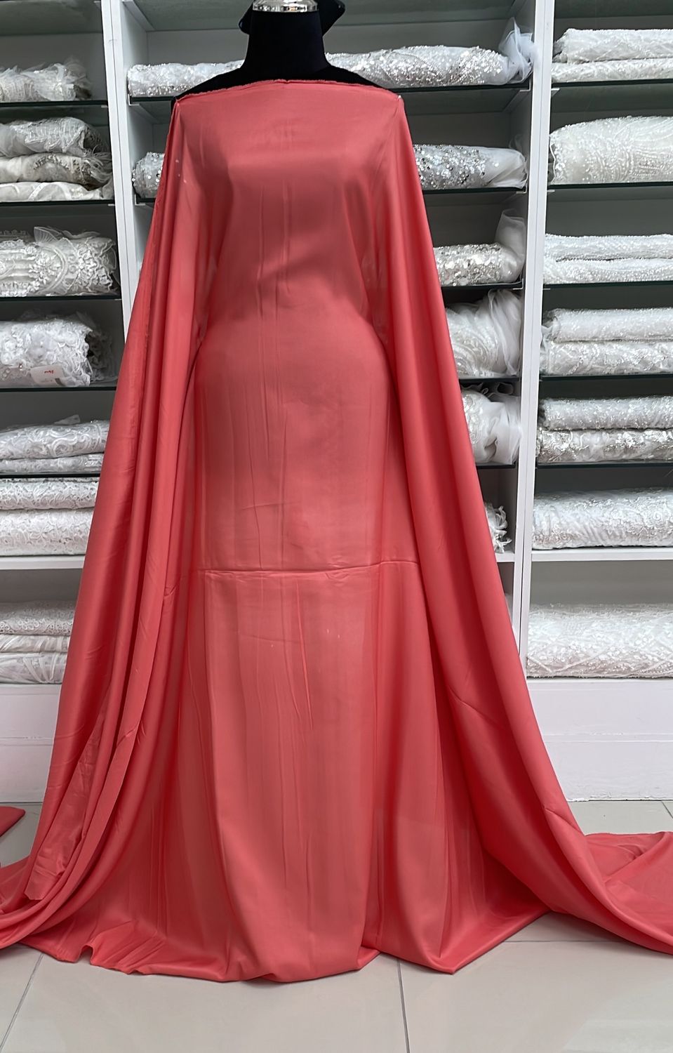 [ LPY-MHJ-5171-69 ] Lining Pongy 150cm - Dark Coral per Meter