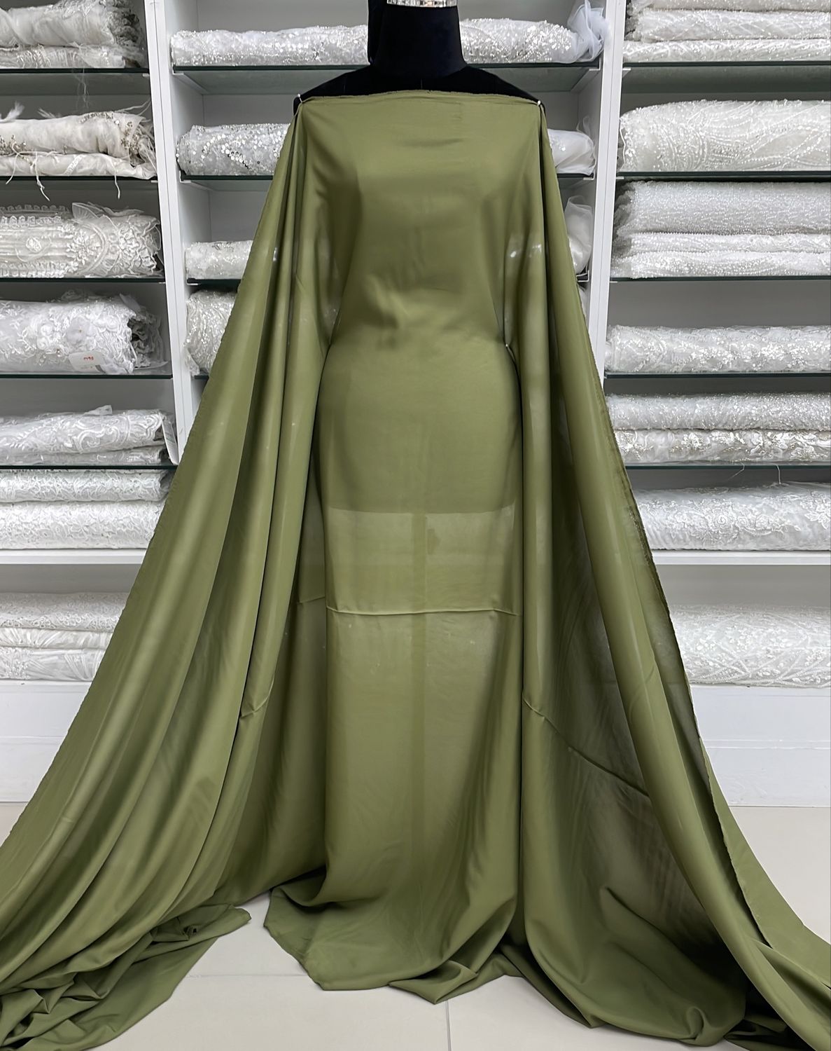 [ 000000072 ] Lining Pongee/150/5g/Olive Green per Meter