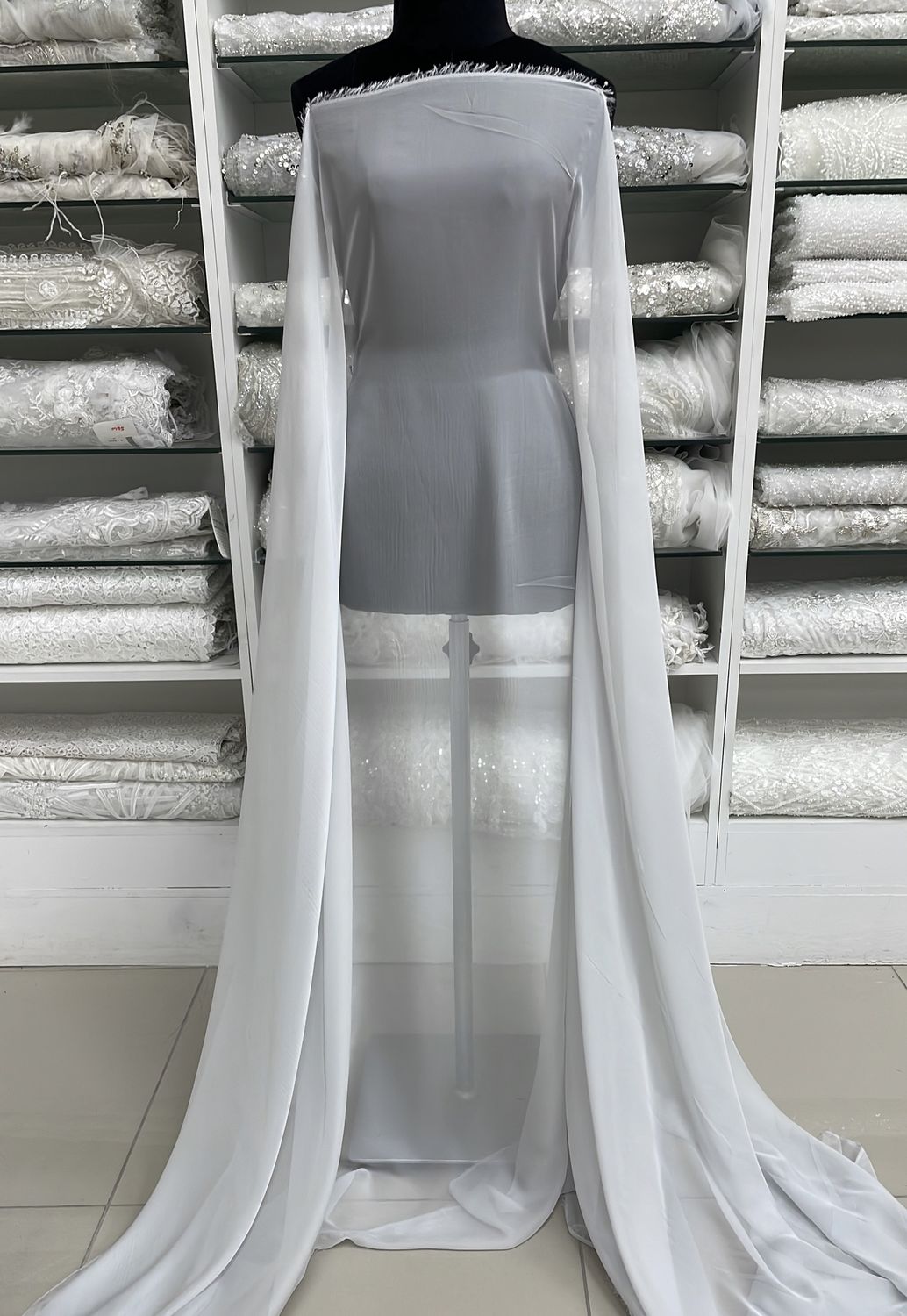 Chiffon [ 23203 ] 30D Chiffon P/D-150-Silver per Meter