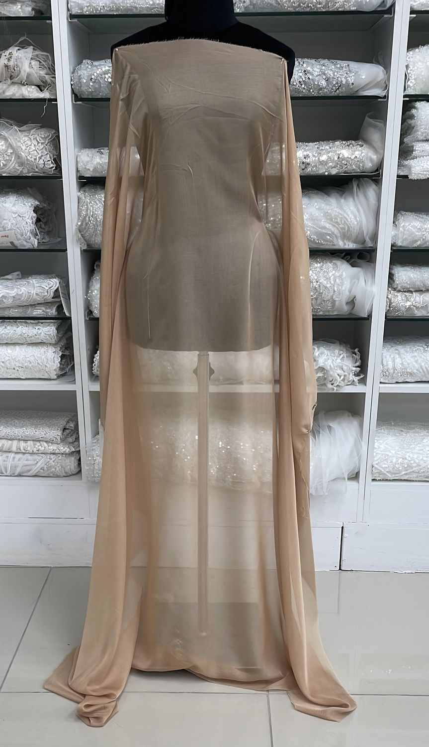 Chiffon [ 000000288A ] Chiffon Plain Dyed -30D-JNJ/150cm/5g/Camel per Meter