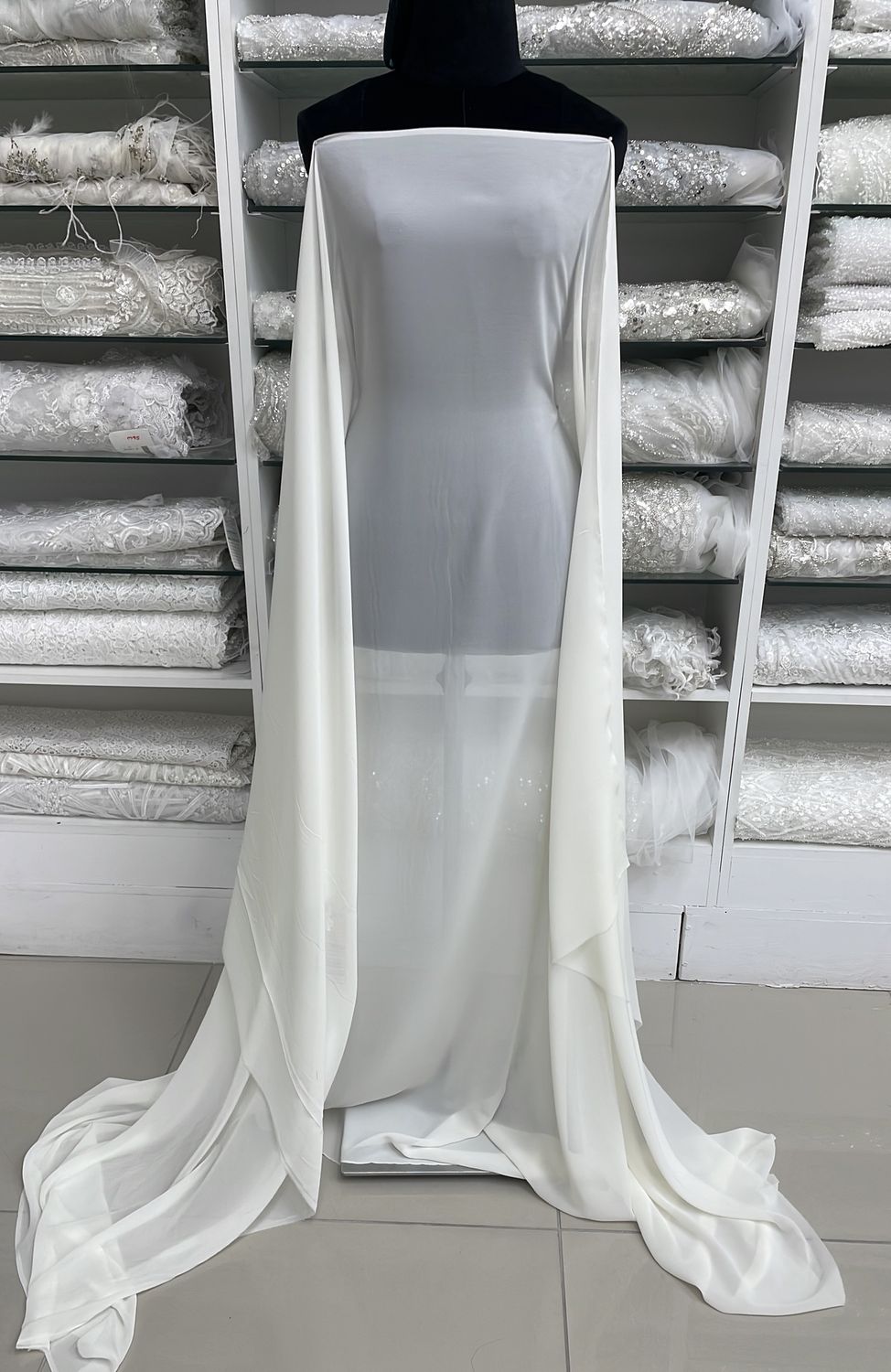 [ 000000243 ] Chiffon Dream Angel Plain Dyed-RO/150cm/5g/Cream per Meter