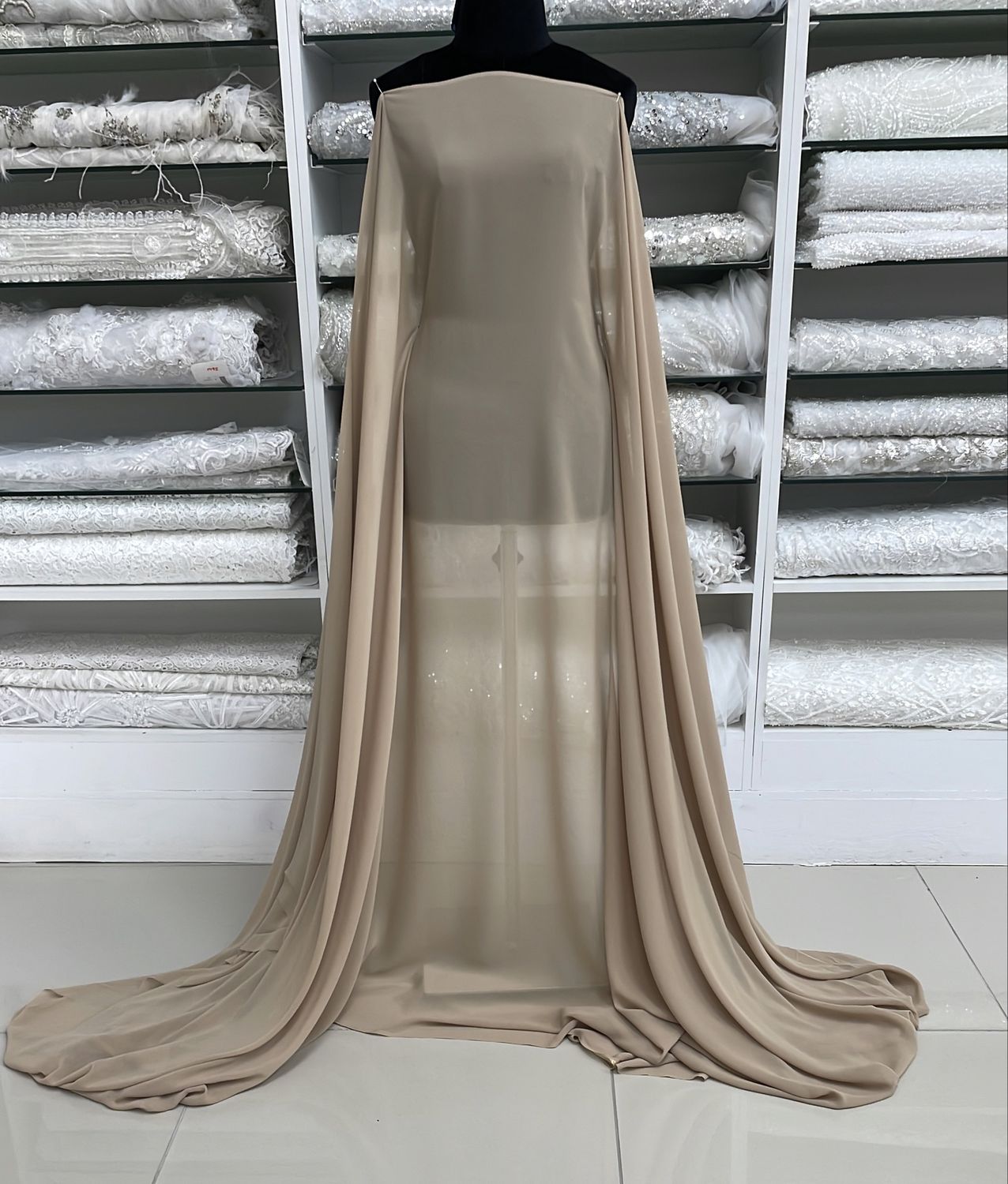 [ 000000247 ] Chiffon Dream Angel Plain Dyed-RO/150cm/5g/Biscuit per Meter