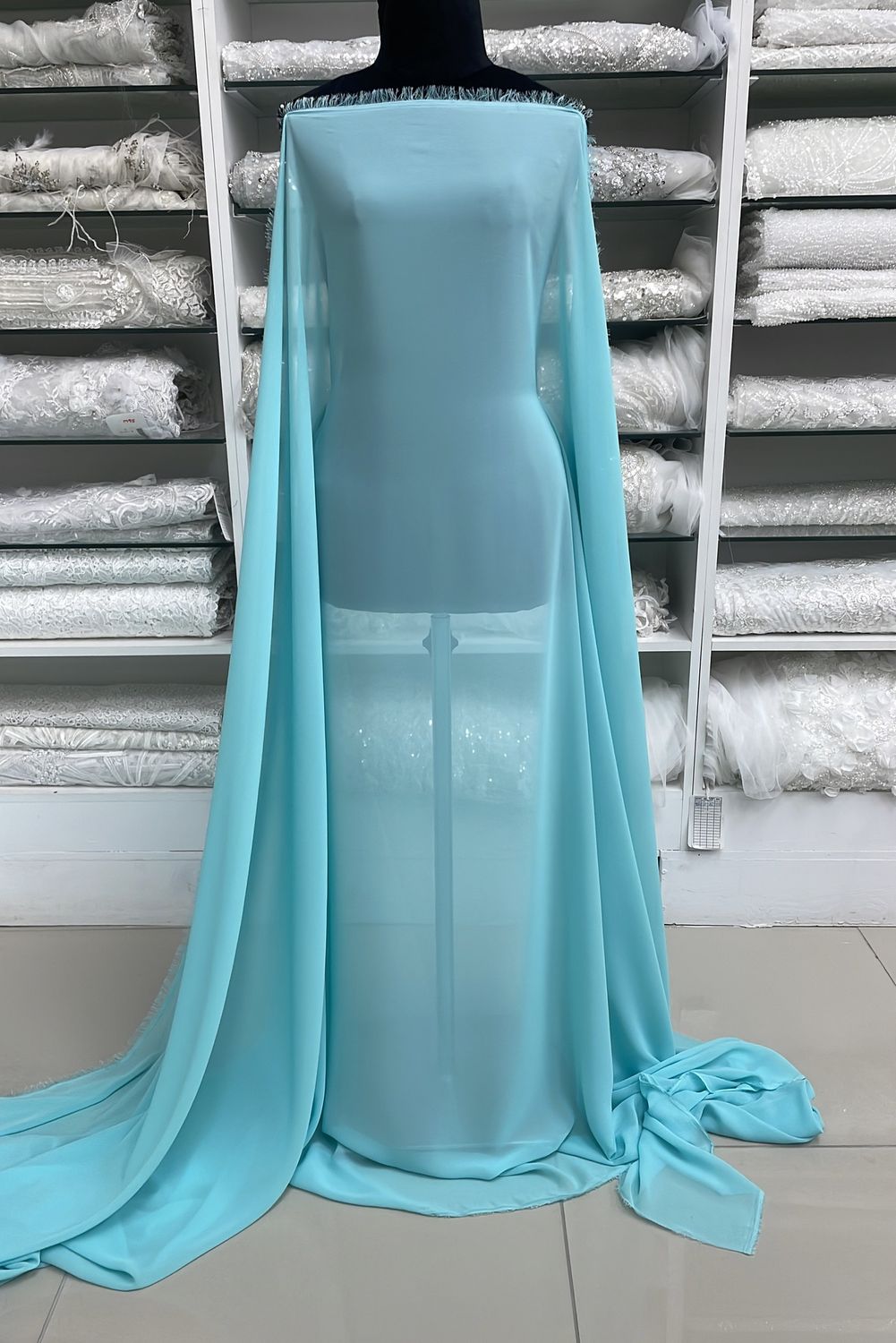 [ CHM-PB-A0758-16 ] Chiffon Multi 150W Aqua per Meter