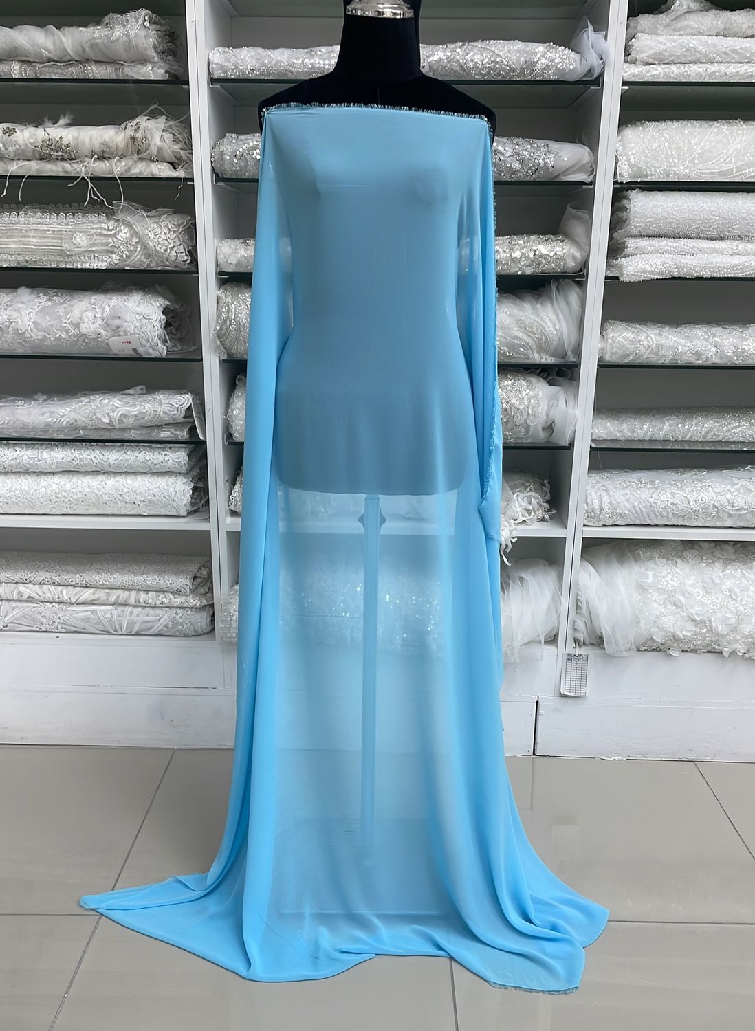 [ CHCA-PT-91 ] CHIFFON  CADENA 150CM- SKY BLUE per Meter