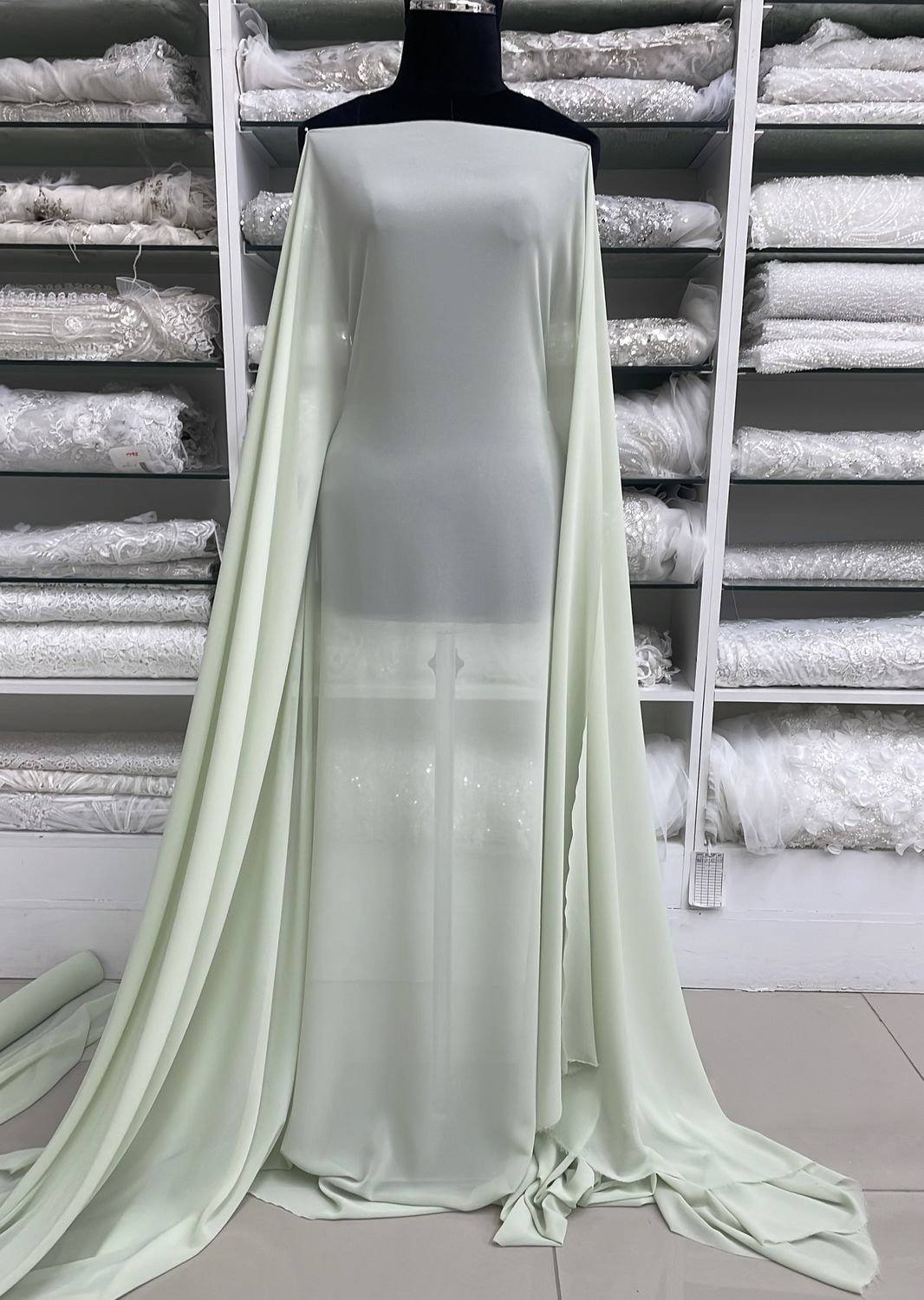 Crepe [ CRM-LO-RLT05-4 ] Crepe Mizara 150cm-SAGE per Meter