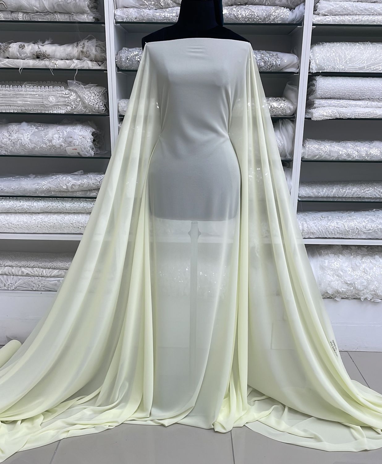 Crepe [ CRM-LO-RLT05-17 ] Crepe Mizara 150cm-LEMON per Meter