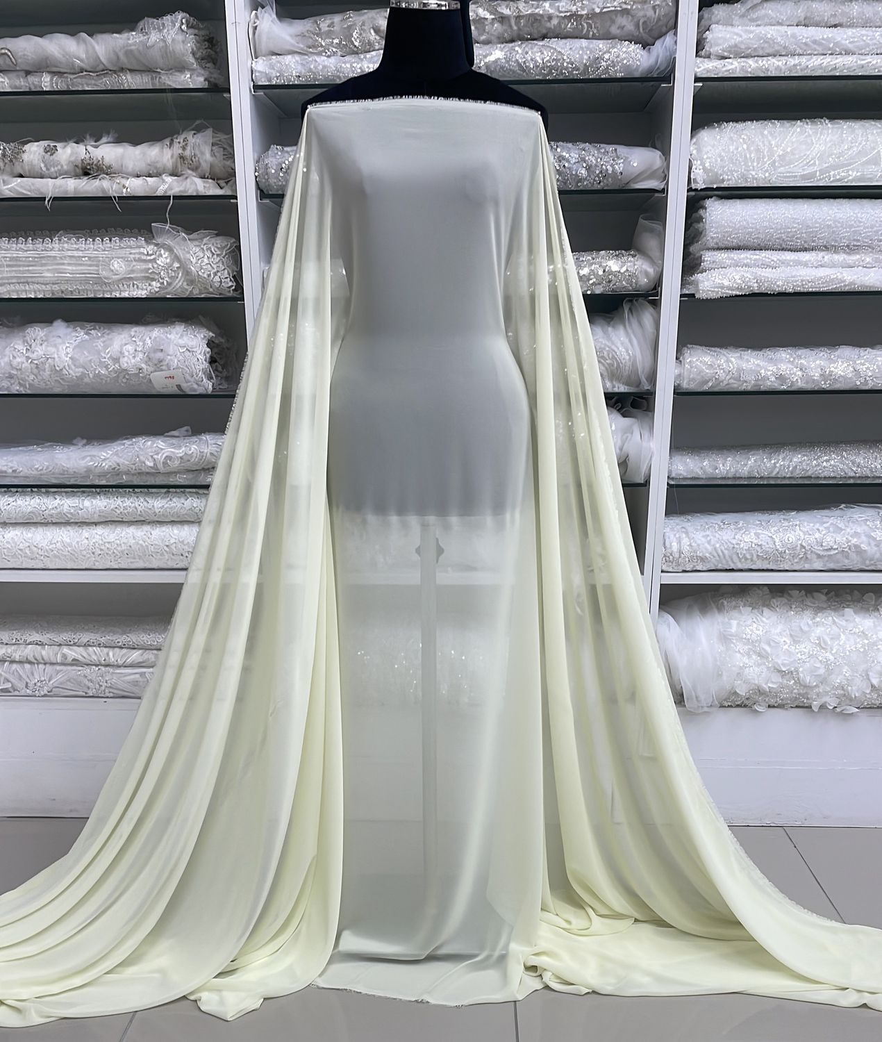 Chiffon [ CHC-LO-0515-4 ] Chiffon Cadena150cm-LEMON per Meter