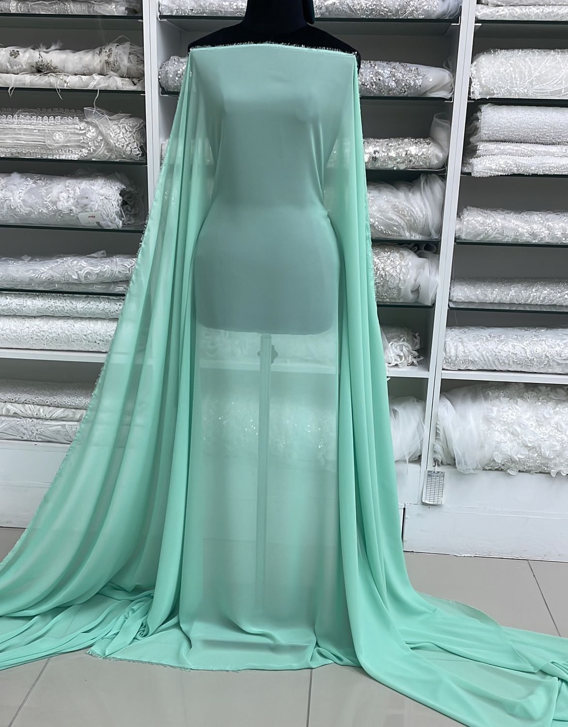 Chiffon [ CHM-PB-A0758-14 ] Chiffon Multi 150W Mint per Meter