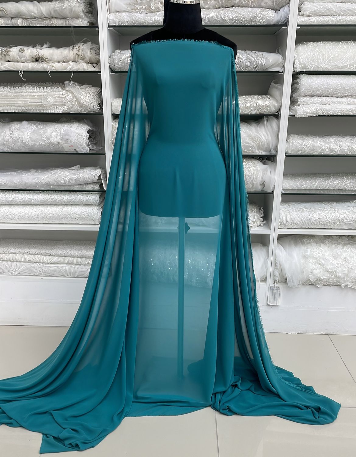 [ GES-LO-RTL04-10 ] SuperGeorgette150cm-JADE per Meter