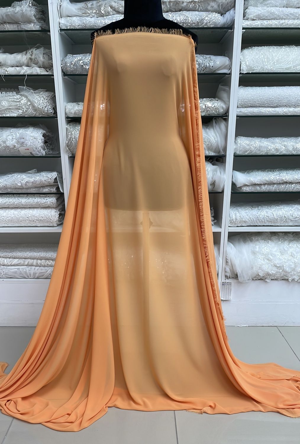[ GD-G12A115-6 ] GEORGETTE DOUBLE 150CM - NECTARINE per Meter