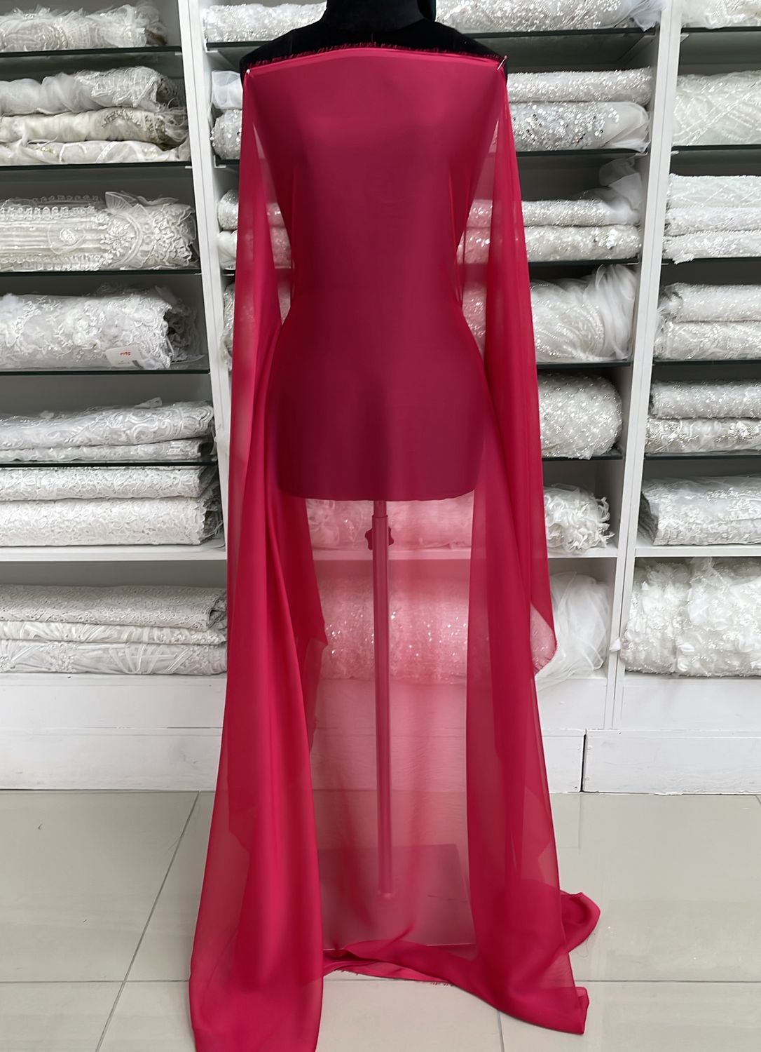 Chiffon [ CHCK-PU-49 ] CHIFFON CATIONIC KOREA 150 ROSE per Meter