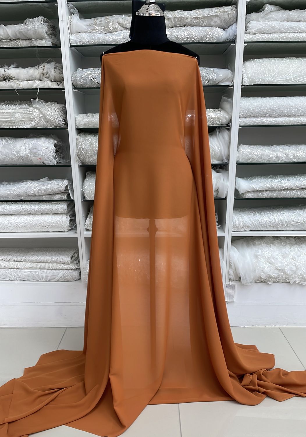 [ GD-VE-FEB05-27 ] Georgette Dobby 150 - Rust Yellow per Meter