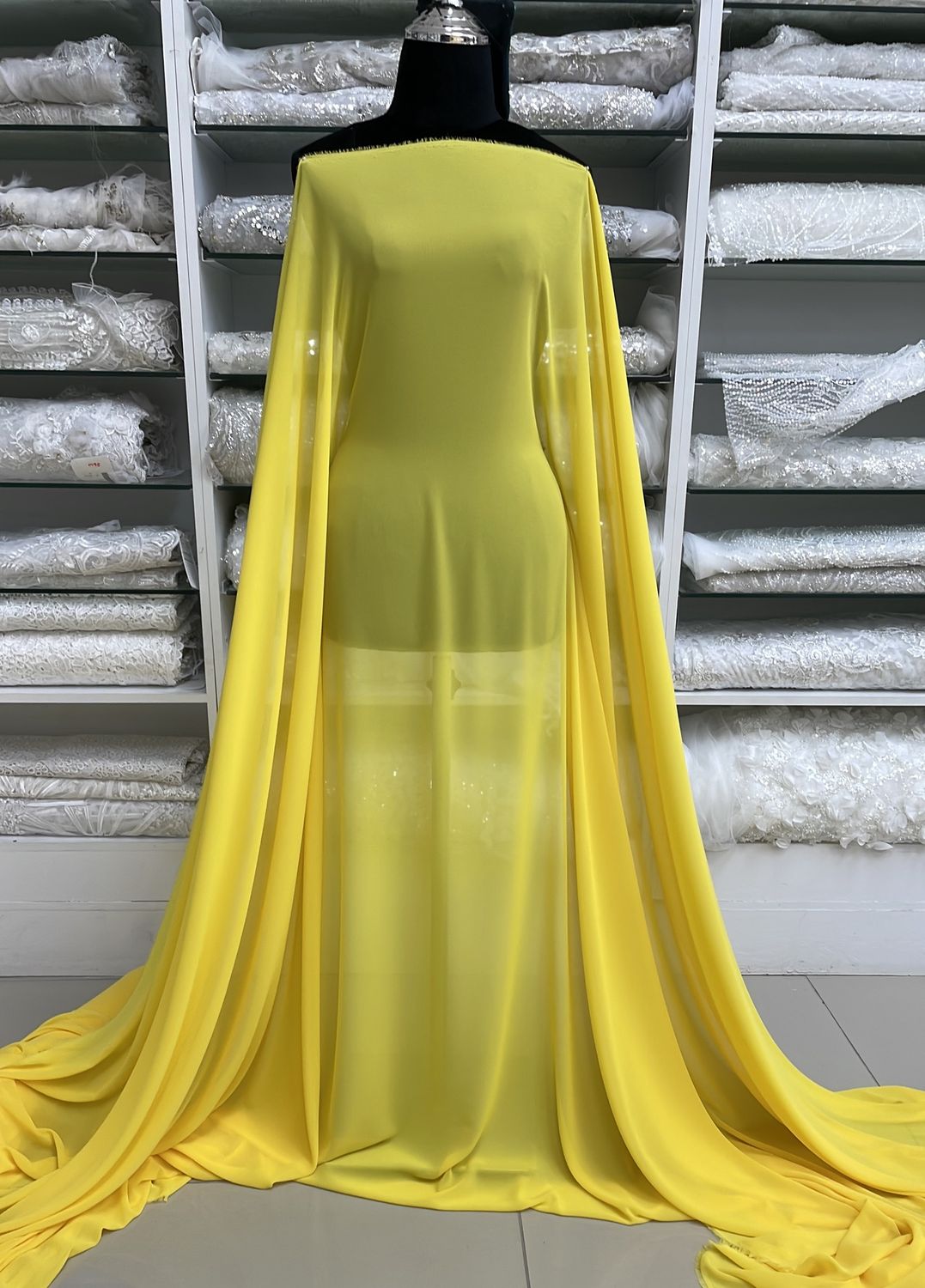 Chiffon [ 23165 ] Stretch Crepe Chiffon-150-YELLOW per Meter