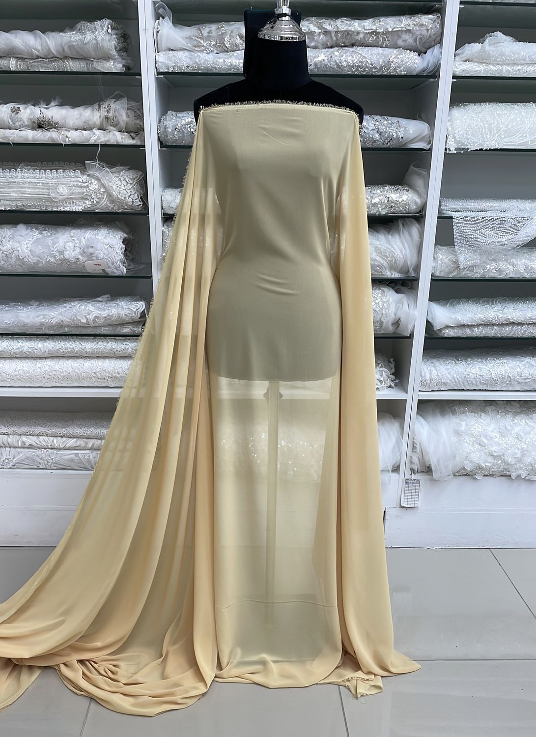 [ GES-LO-RTL04-3 ] SuperGeorgette150cm-MAIZE per Meter