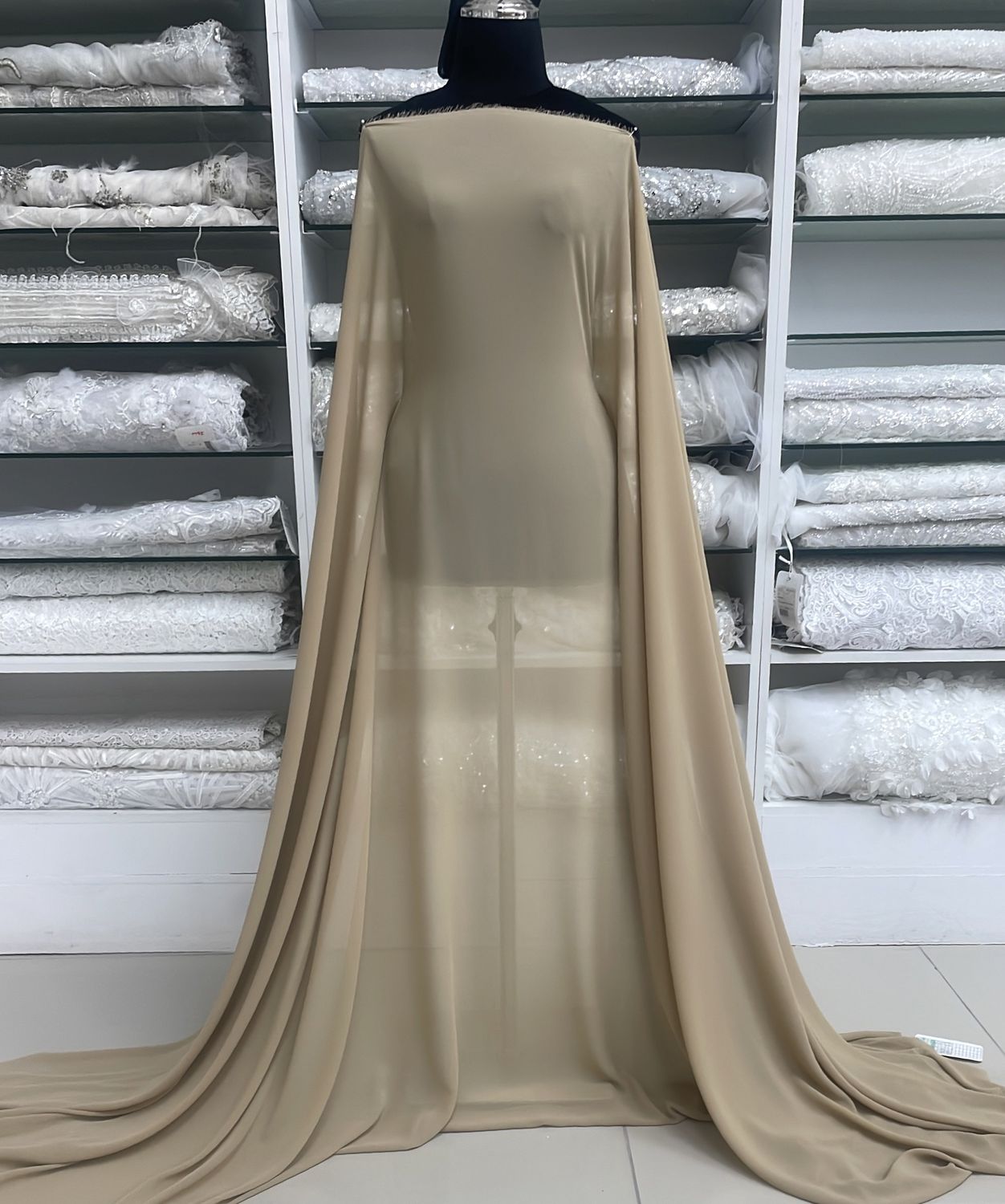 [ GES-LO-RTL04-94 ] SuperGeorgette150cm-BEIGE per Meter