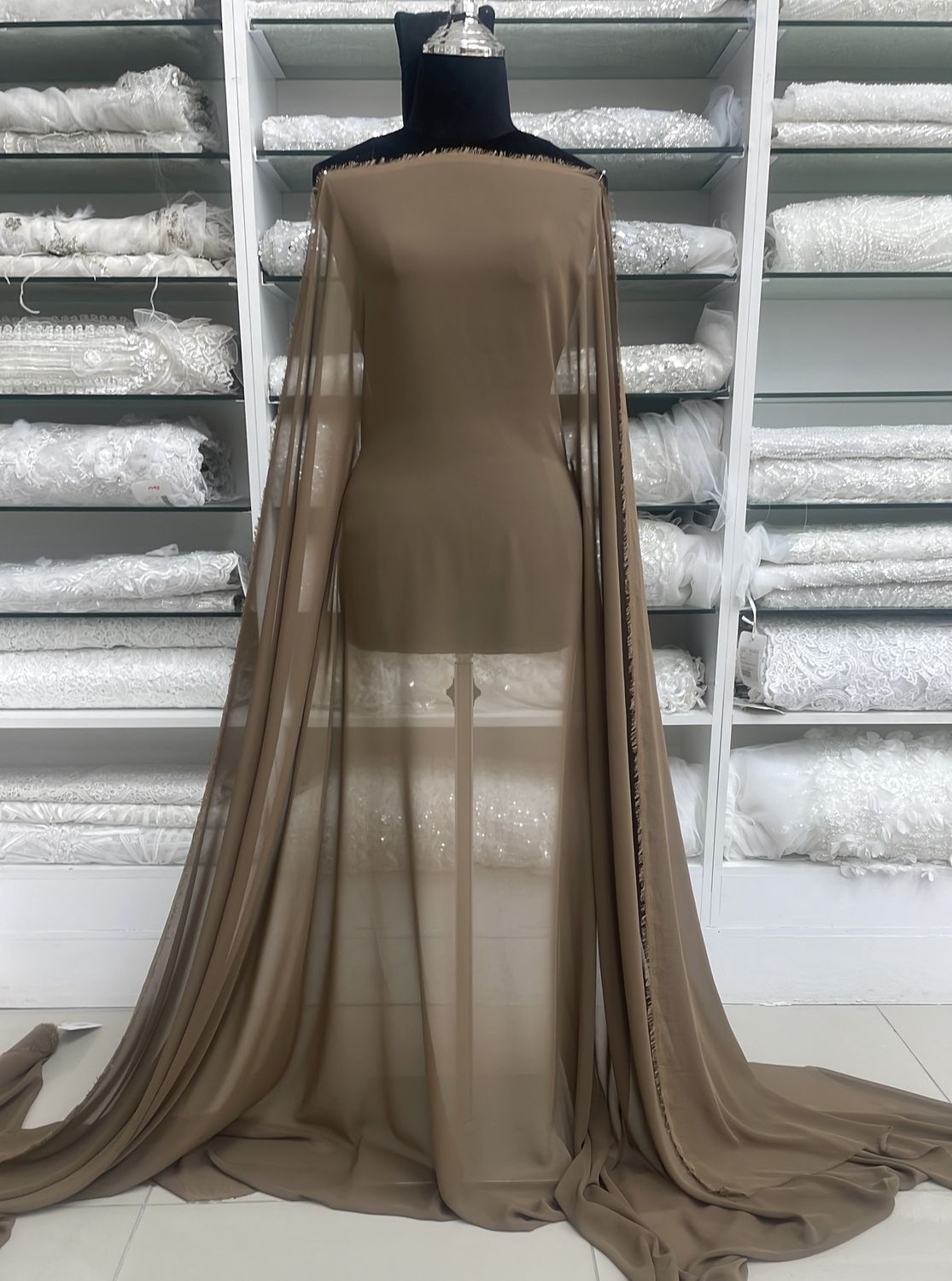 Chiffon [ CHINT-MJ-70B ] CHIFFON INTERCON 150CM - MOCCA per Meter