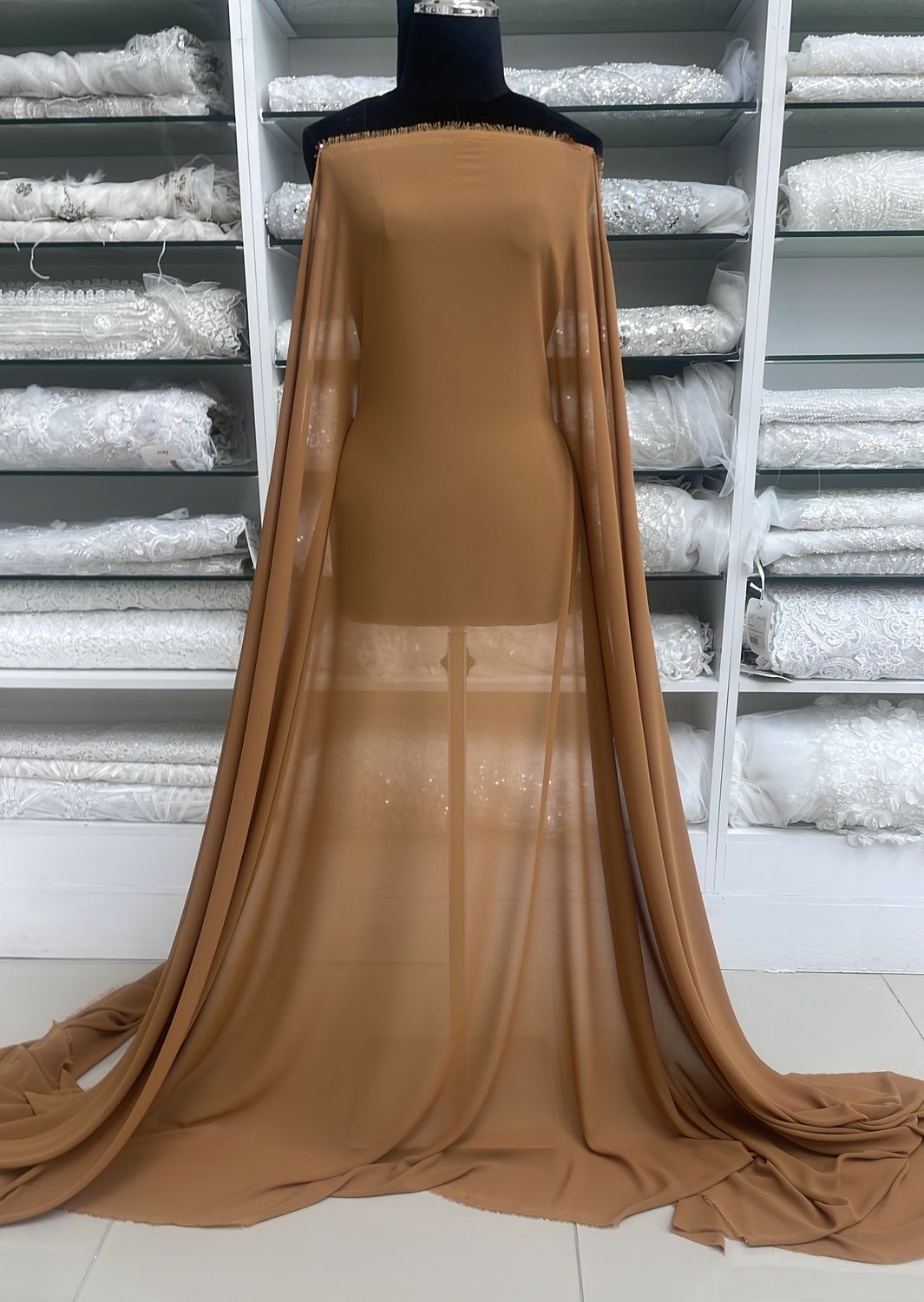 Chiffon [ 23176 ] Stretch Crepe Chiffon-150-BRONZE per Meter