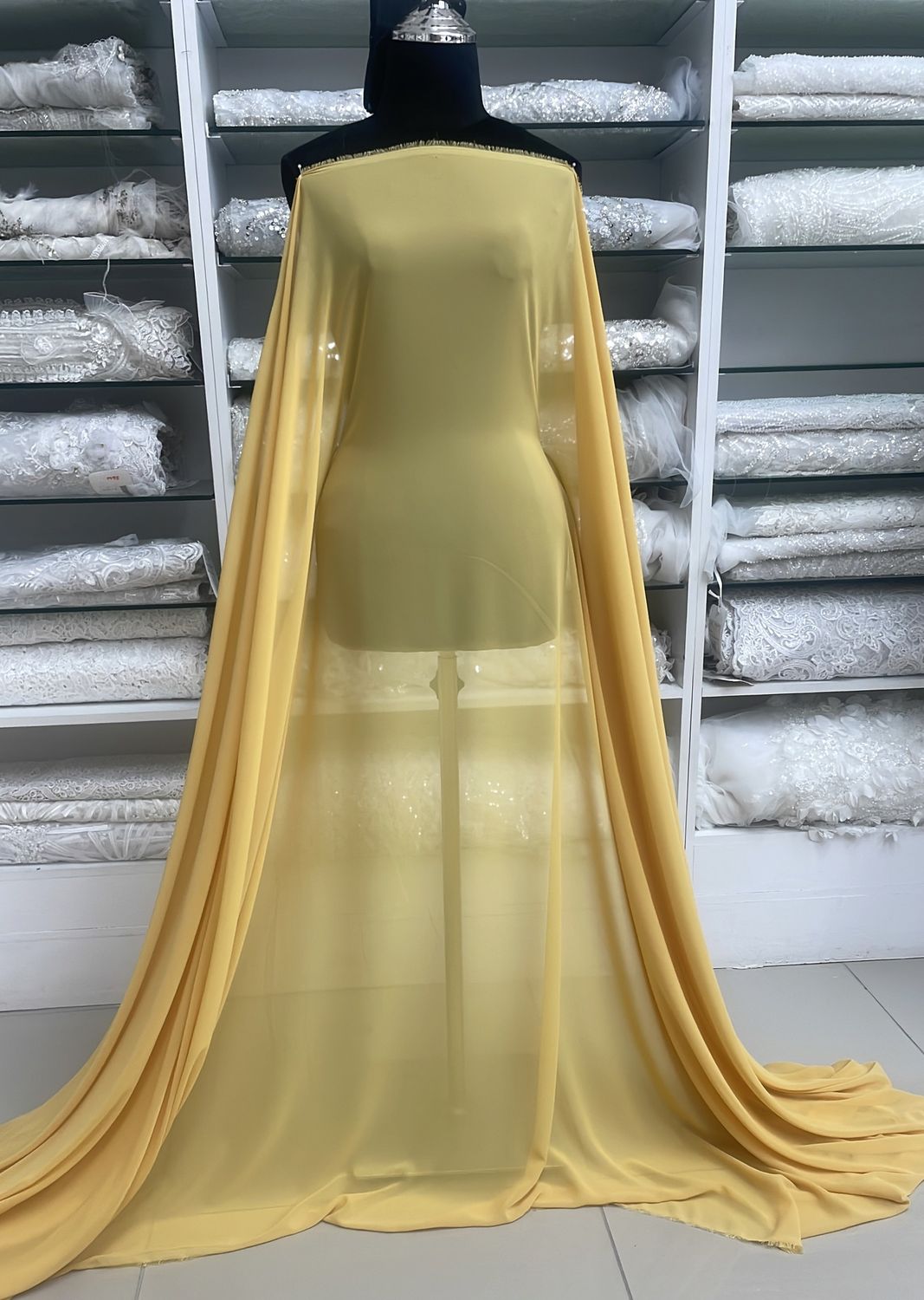 Chiffon [ CHCA-PT-40 ] CHIFFON  CADENA 150CM- MAIZE per Meter
