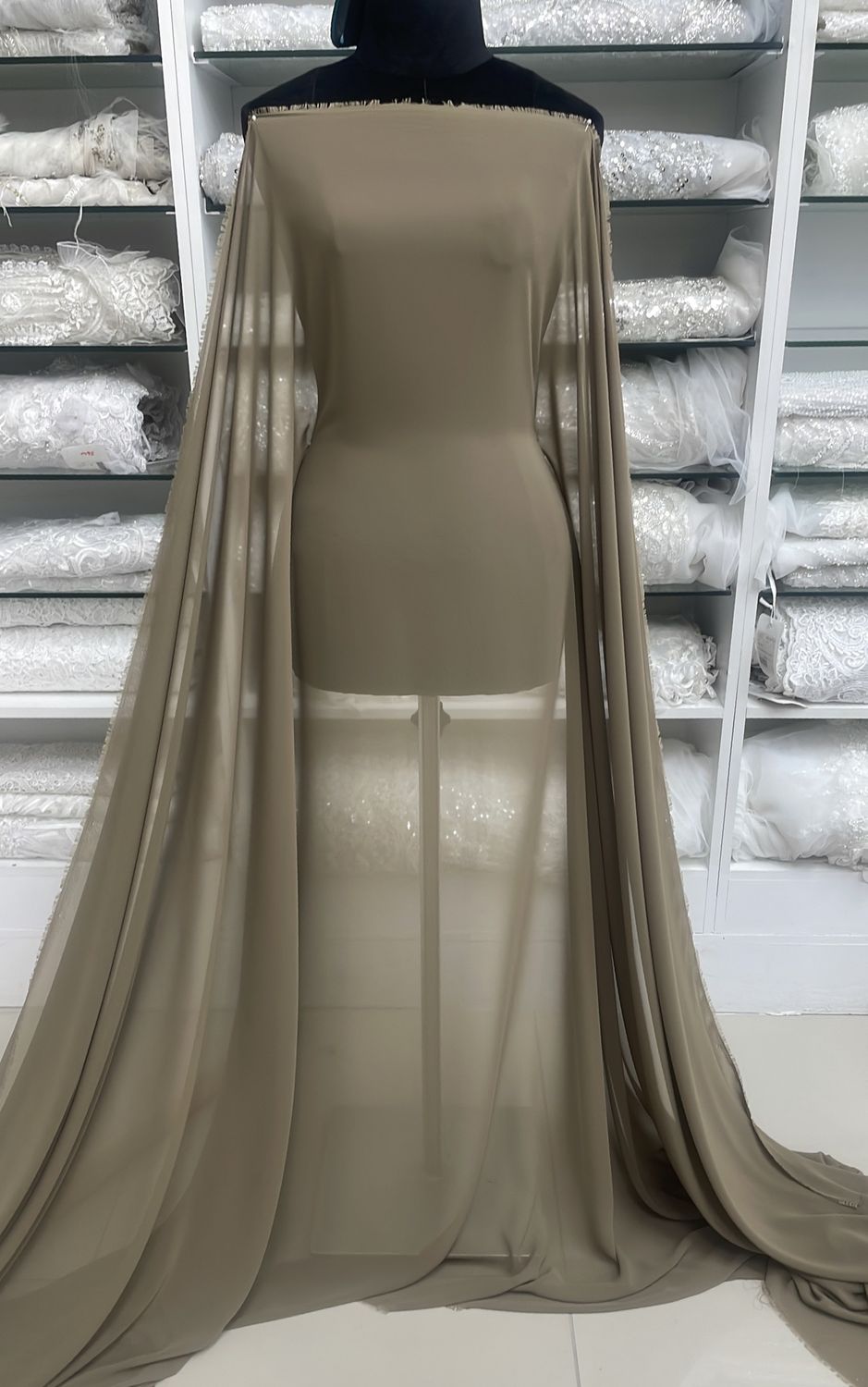 [ CHM-CA-9030-443 ] Chiffon Multi Olive 150cm per Meter