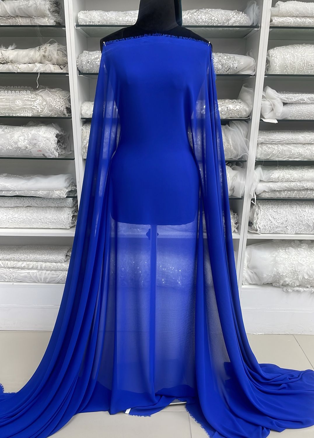 [ 23162 ] Stretch Crepe Chiffon-150-ROYAL per Meter
