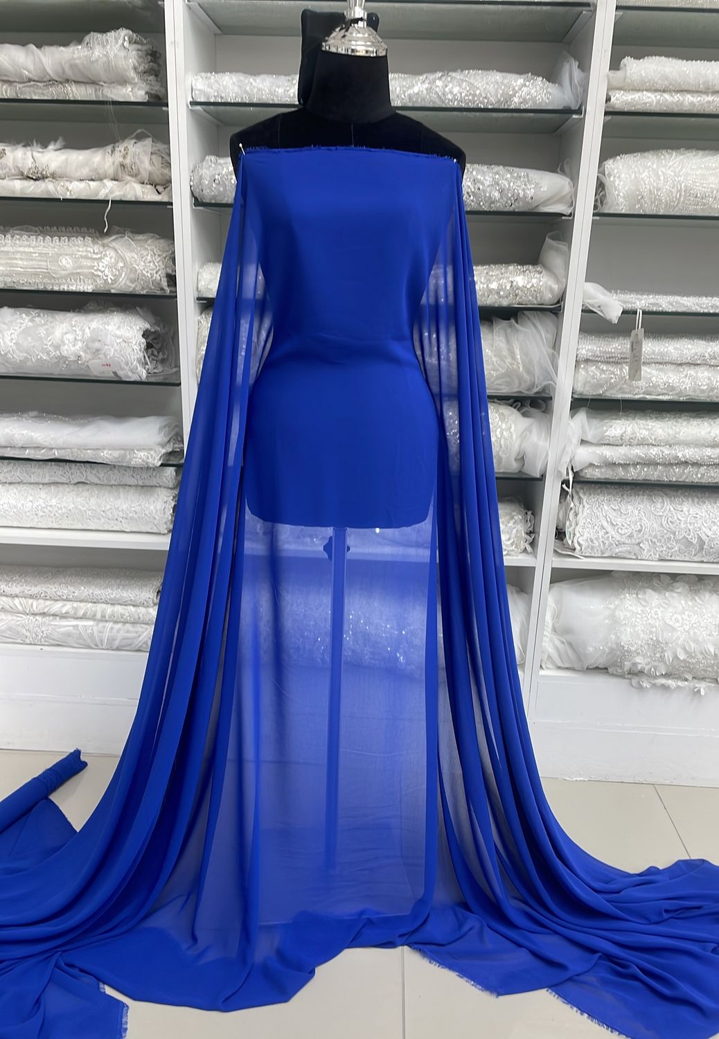 [ CHM-PB-A0758-74 ] Chiffon Multi 150W Royal per Meter
