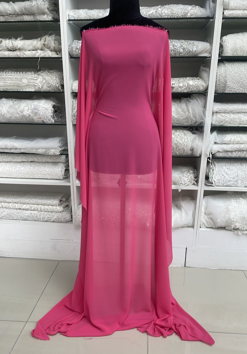 [ GD-G12A115-13 ] DOUBLE GEORGETTE 150CM-Pink per Meter