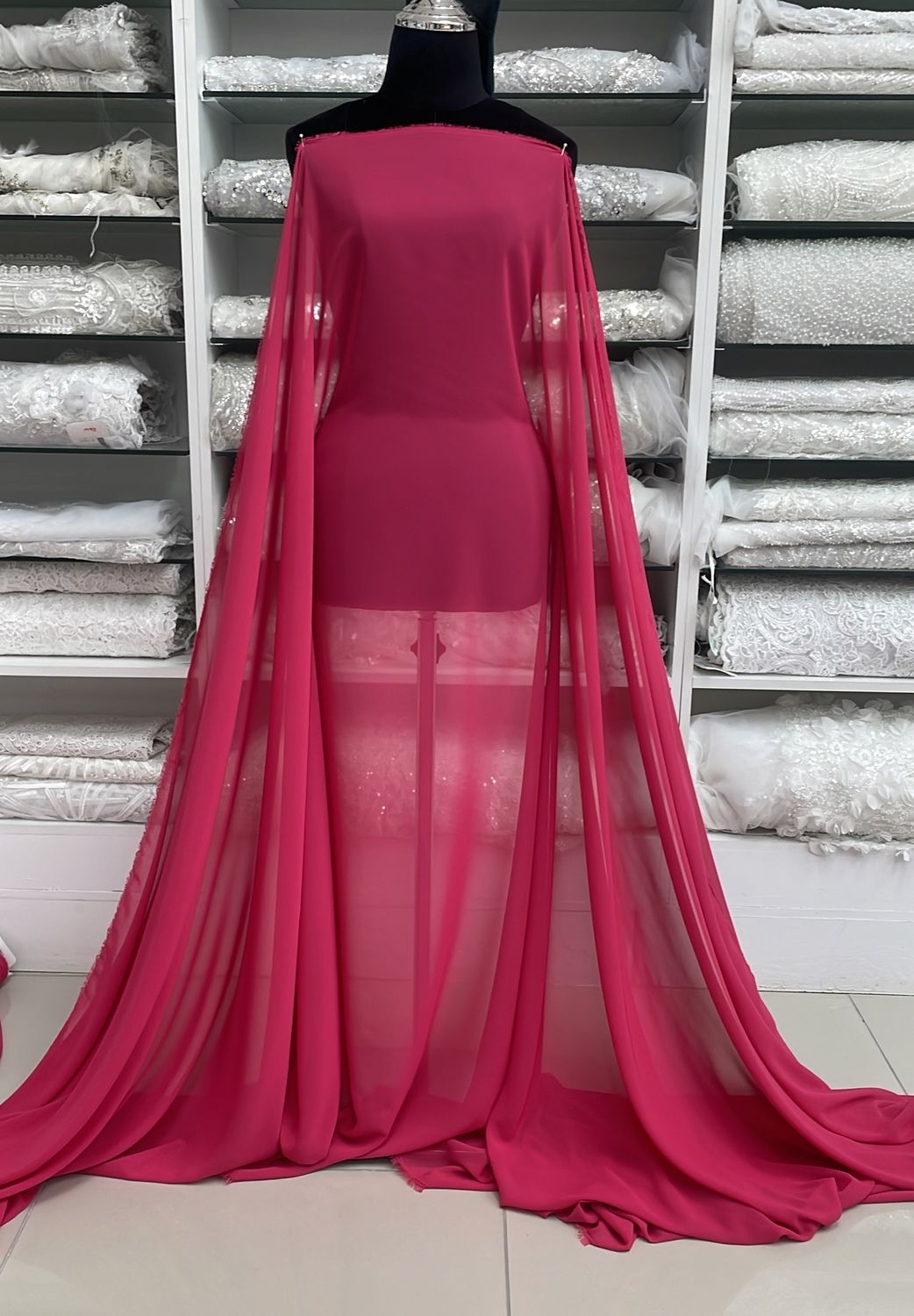 [ CHM-PB-A0758-55 ] Chiffon Multi 150W Old Cerise per Meter
