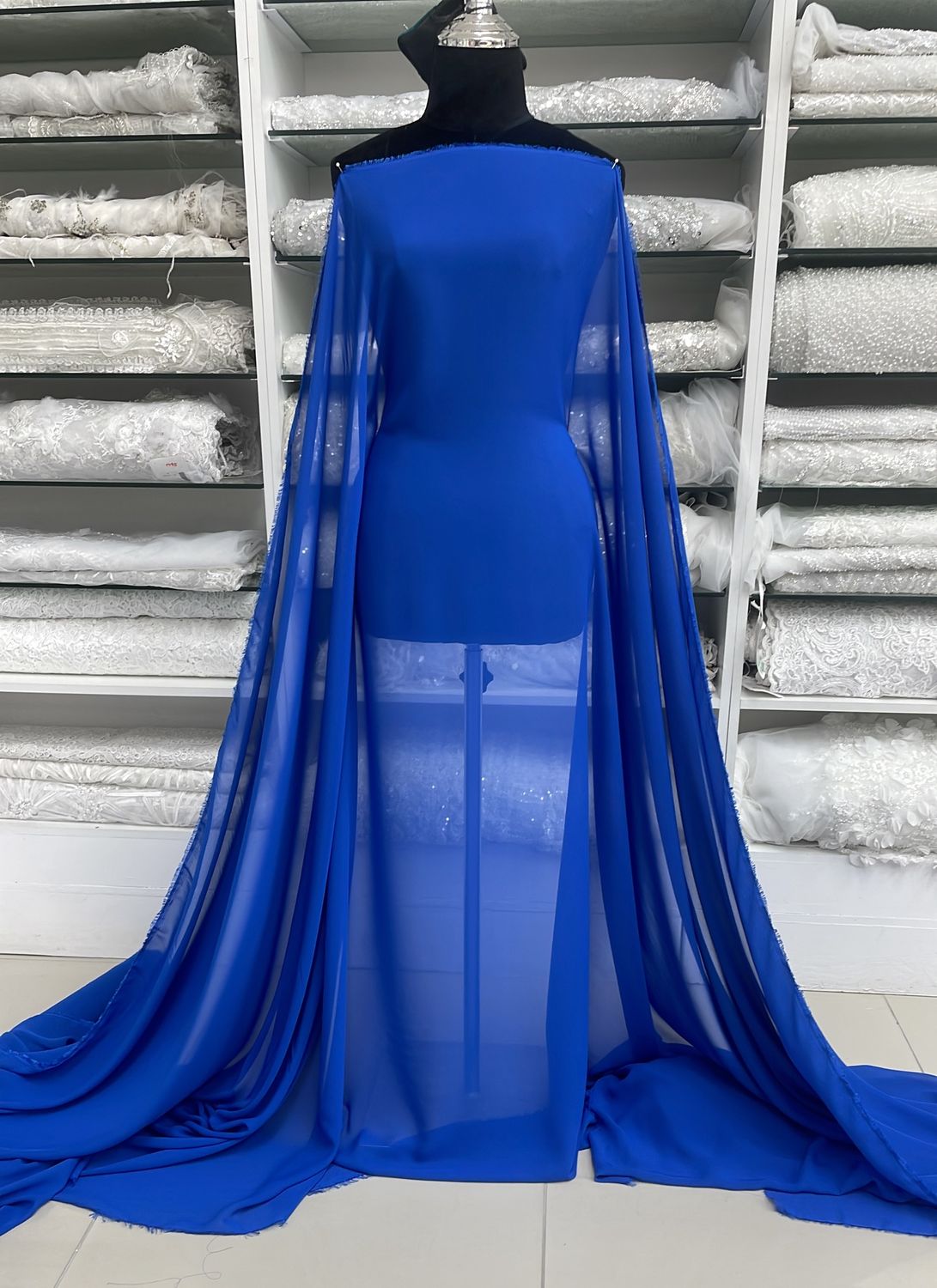 [ CHM-PB-A0758-26 ] Chiffon Multi 150W Lt Royal per Meter