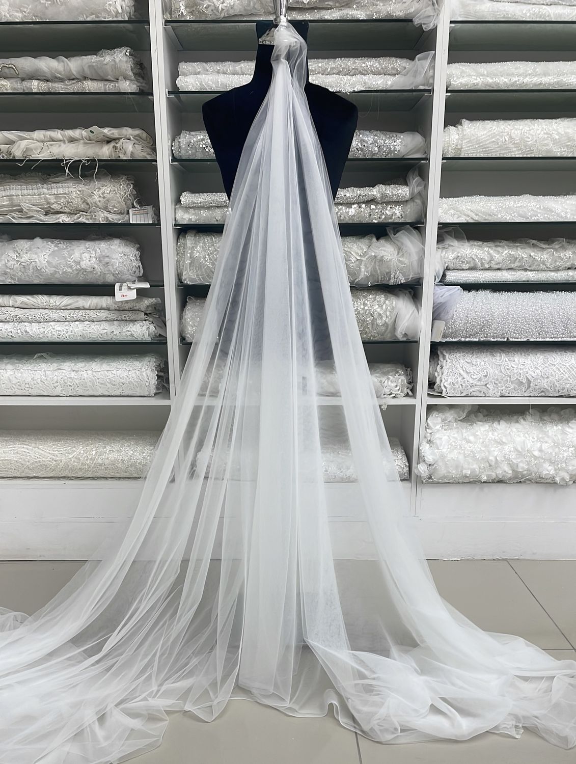 Dull Tulle (3m wide)-(per m)-300-6-Silk White