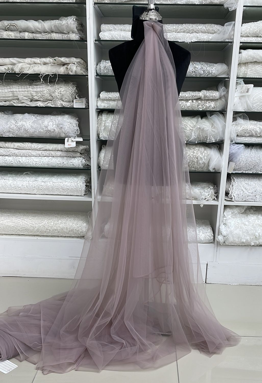 Dull Tulle (3m wide)-(per m)-300-12-Pale Lilac
