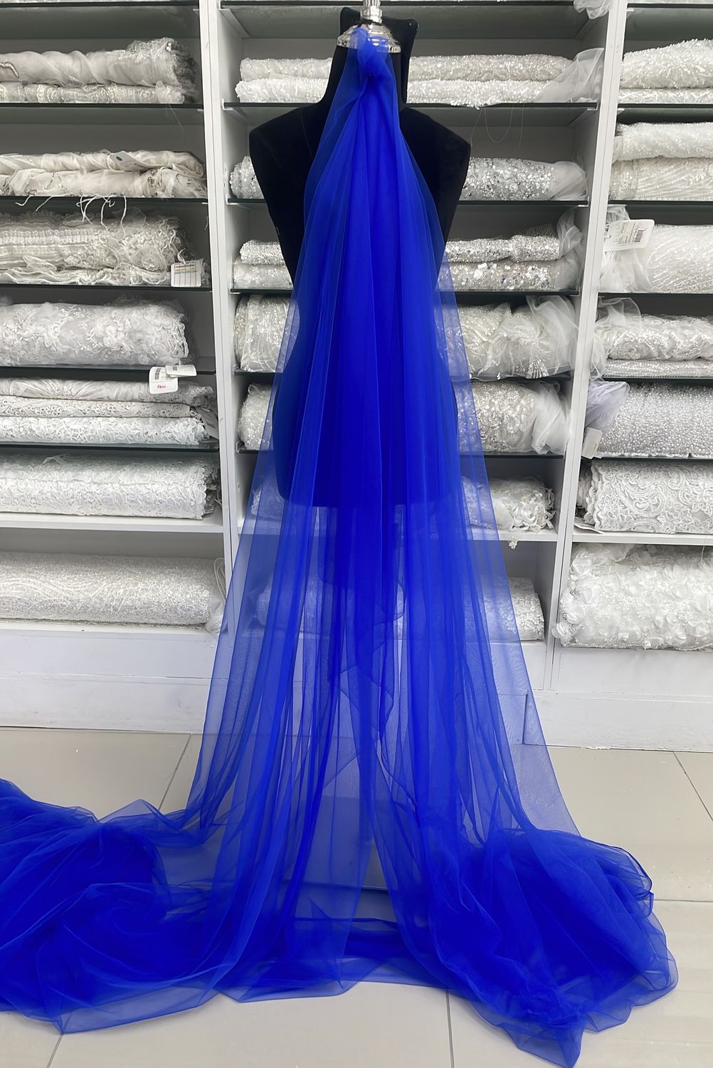 Dull Tulle (3m wide)-(per m)-300-13-Royal Blue