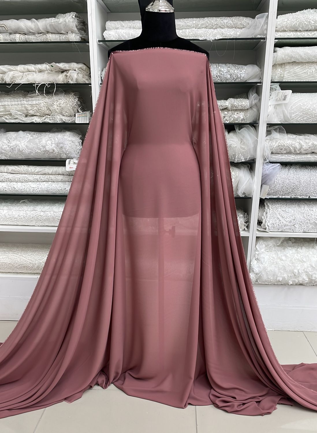 Milk Georgette-(per m)-150-02-Ash Rose