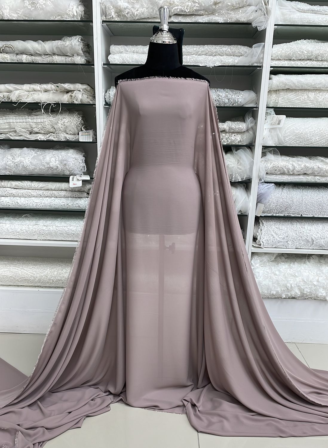 Milk Georgette-(per m)-150-05-Deauville Mauve