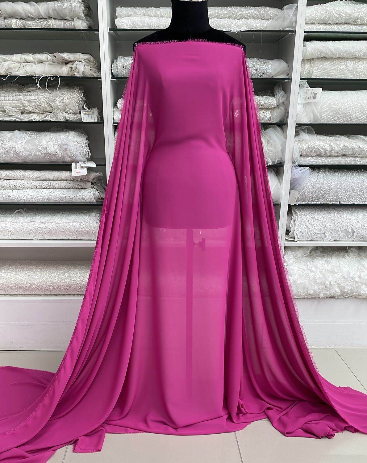 Milk Georgette-(per m)-150-15-Raspberry