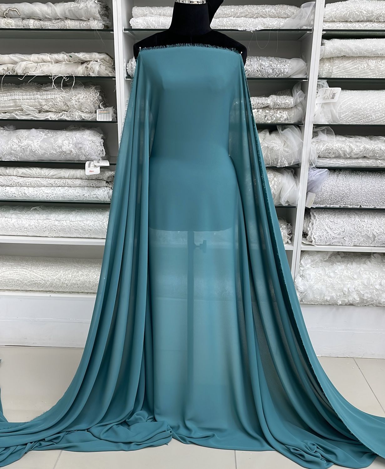 Milk Georgette-(per m)-150-12-Pacific Green