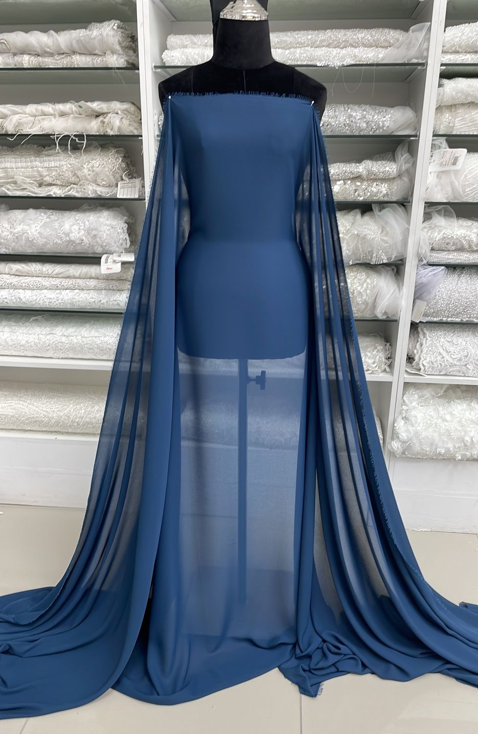 Milk Georgette-(per m)-150-01-Ash Blue