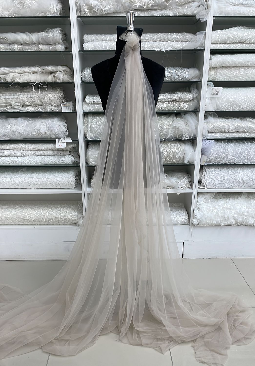 Dull Tulle (3m wide)-(per m)-300-10-Oyster