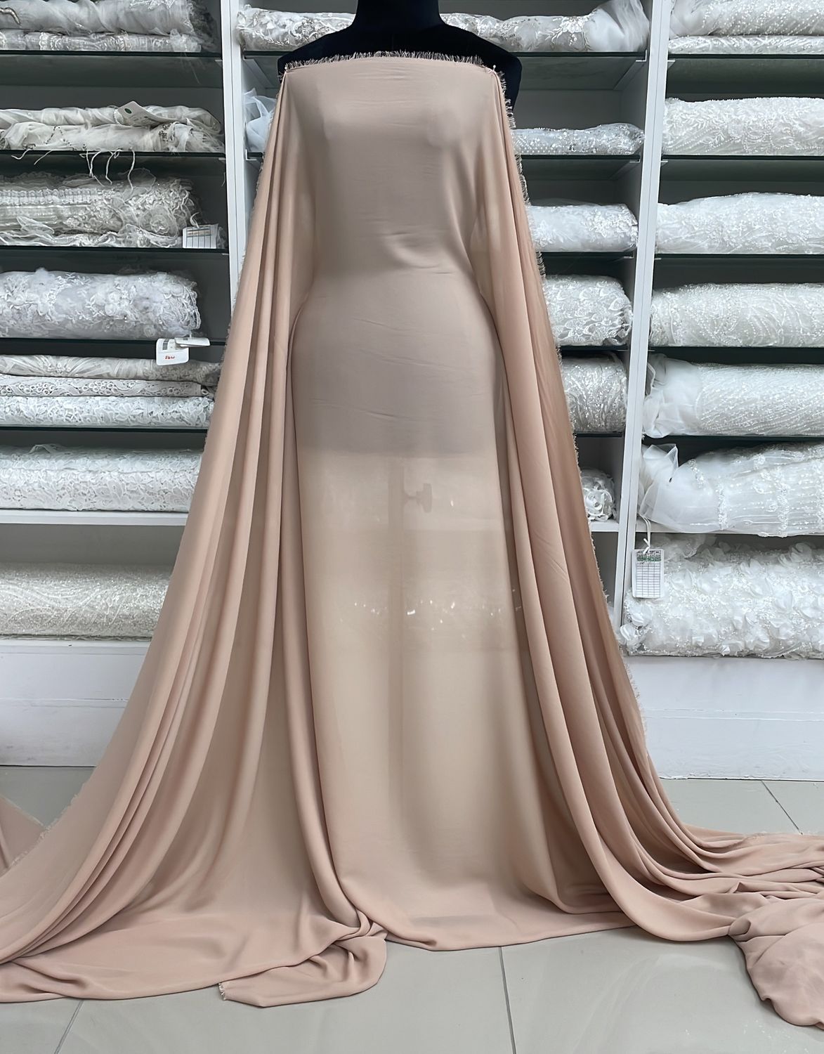 Milk Georgette-(per m)-150-10-Light Base (Nude)