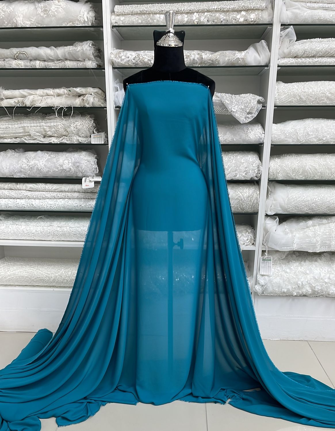 Milk Georgette-(per m)-150-08-Harbour Blue